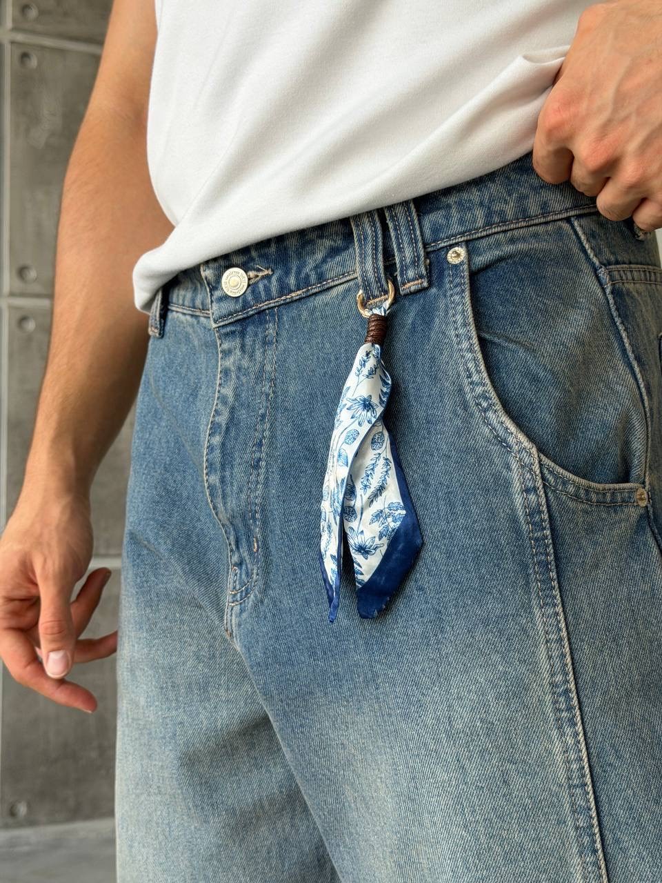 Kemer Aksesuar Detaylı Baggy Jean (KO59)