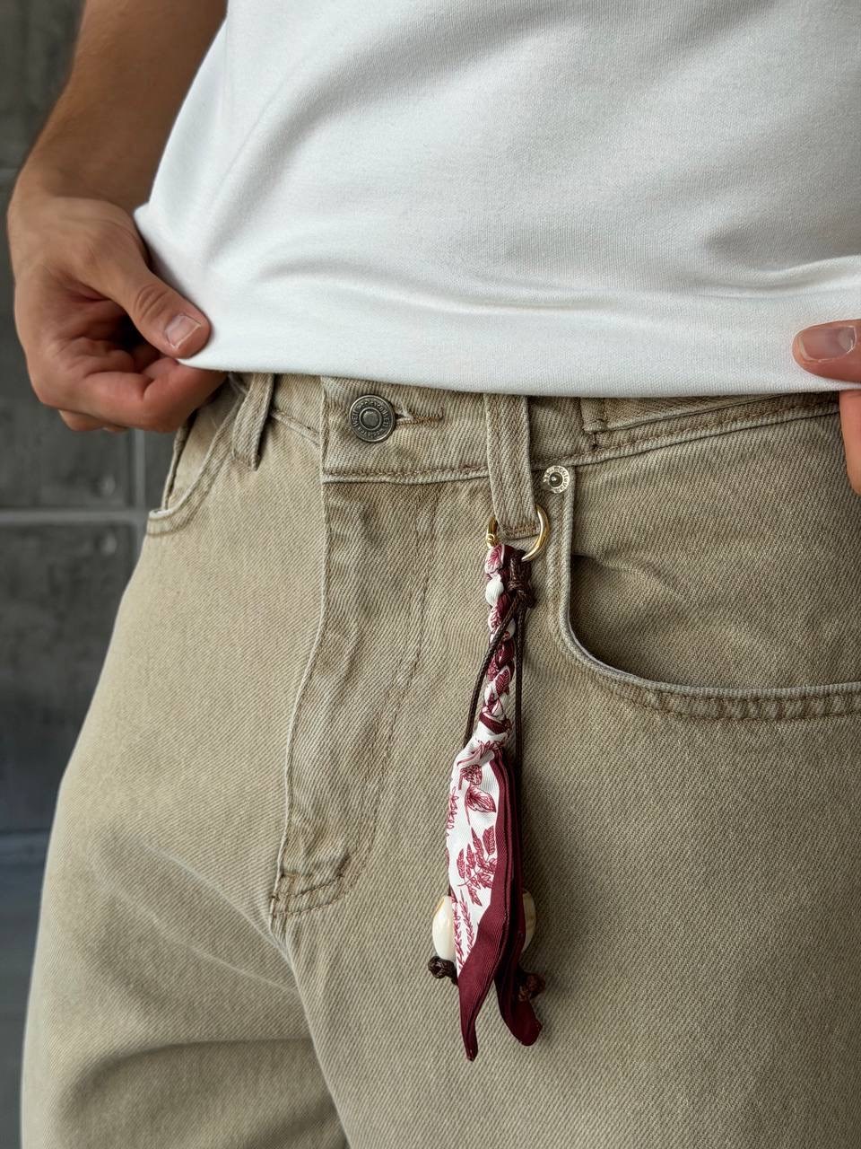 Kemer Aksesuar Detaylı Baggy Jean (KO63)