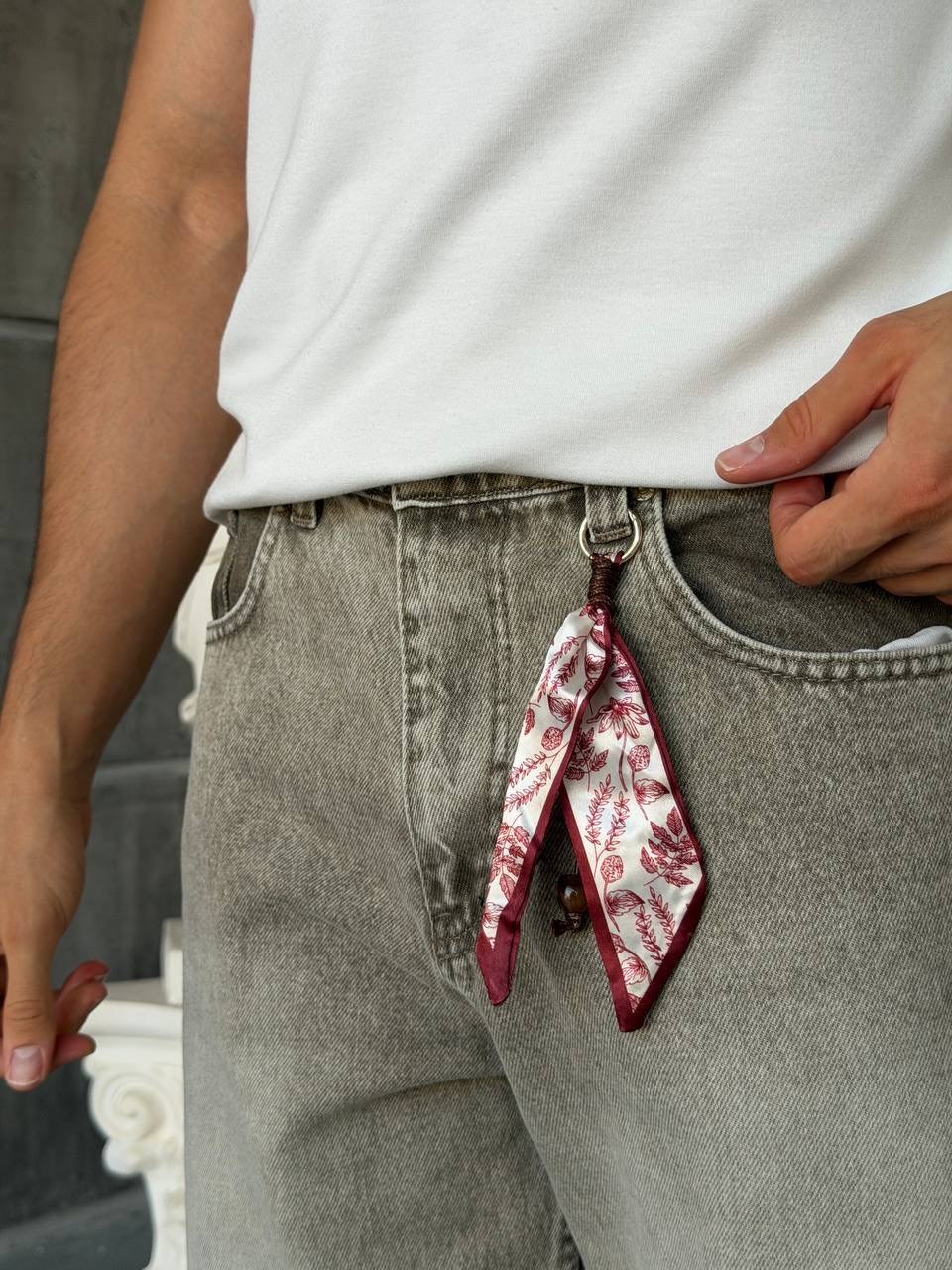Kemer Aksesuar Detaylı Baggy Jean (KO64)