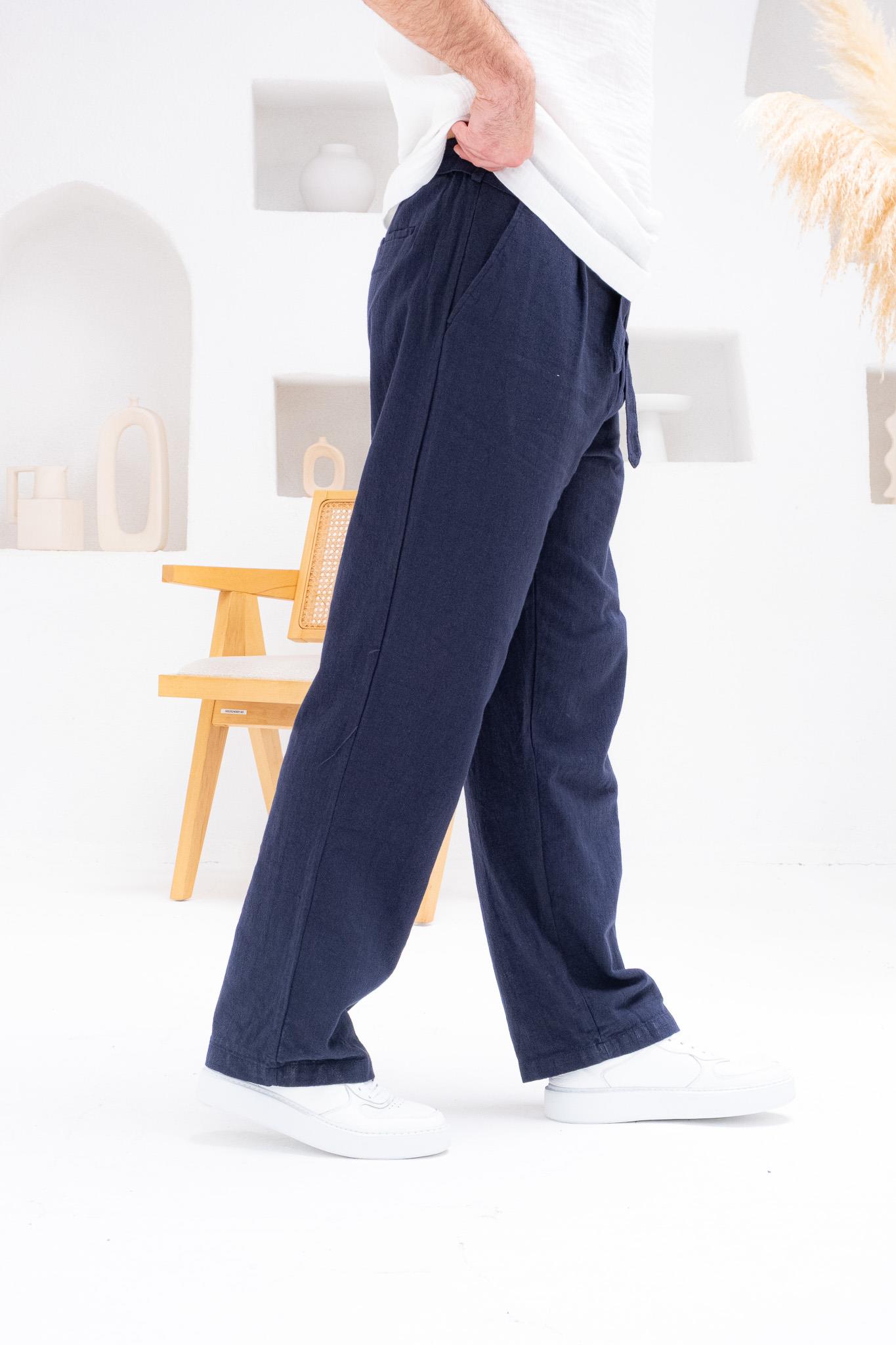 Kemer Detaylı Keten Baggy Pantolon (JGL31)