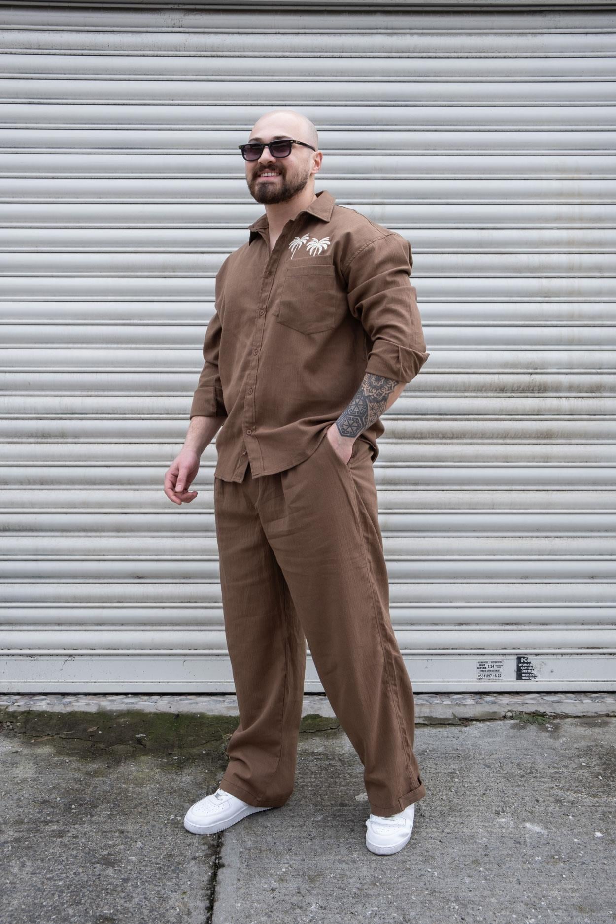 Keten Kumaş Alt/Üst Rahat Kalıp Takım (TKK02)