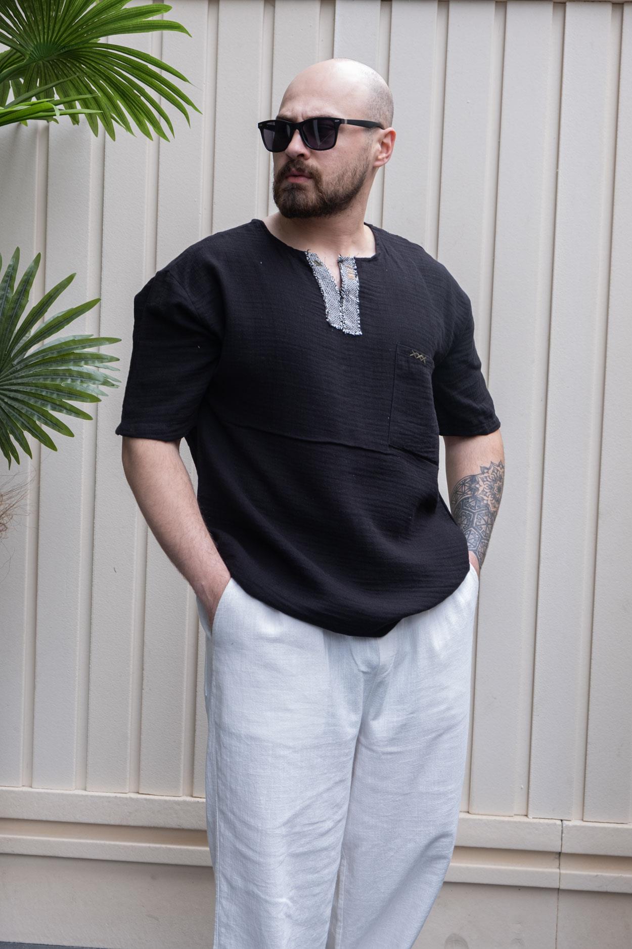 Keten Kumaş Bohem T-Shirt (TSS21)