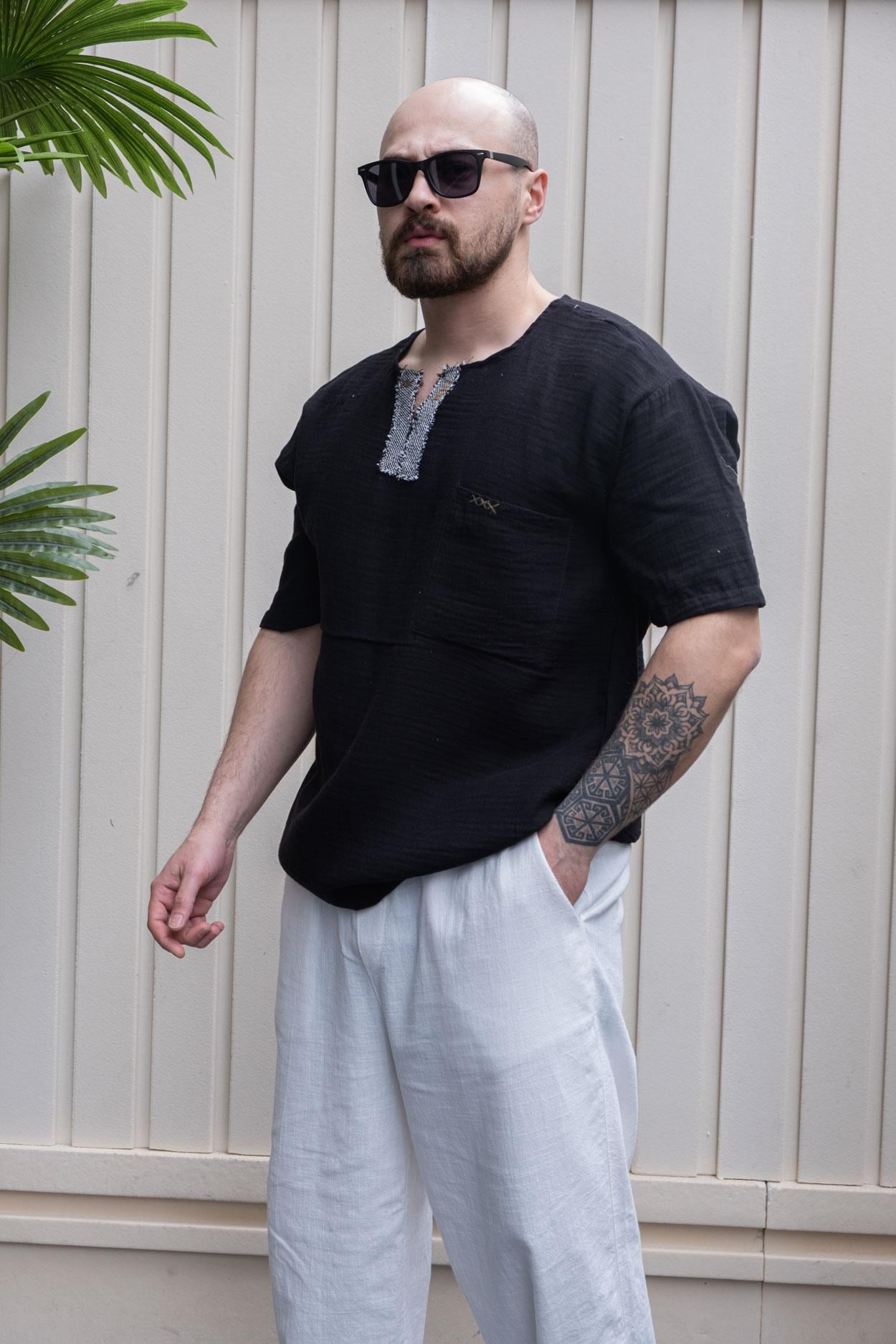 Keten Kumaş Bohem T-Shirt (TSS21)