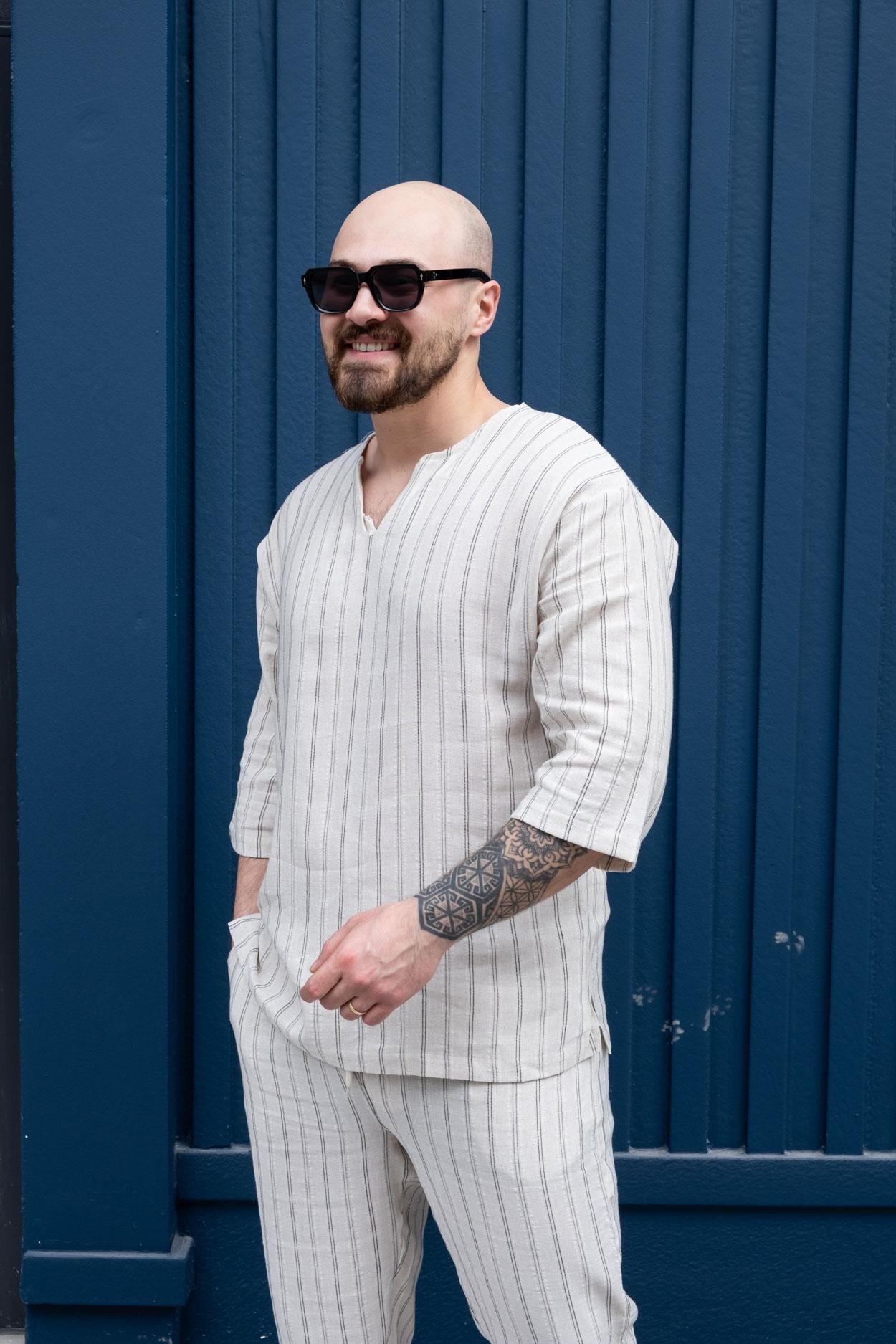 Keten Kumaş Rahat Kalıp T-Shirt (TSS12)