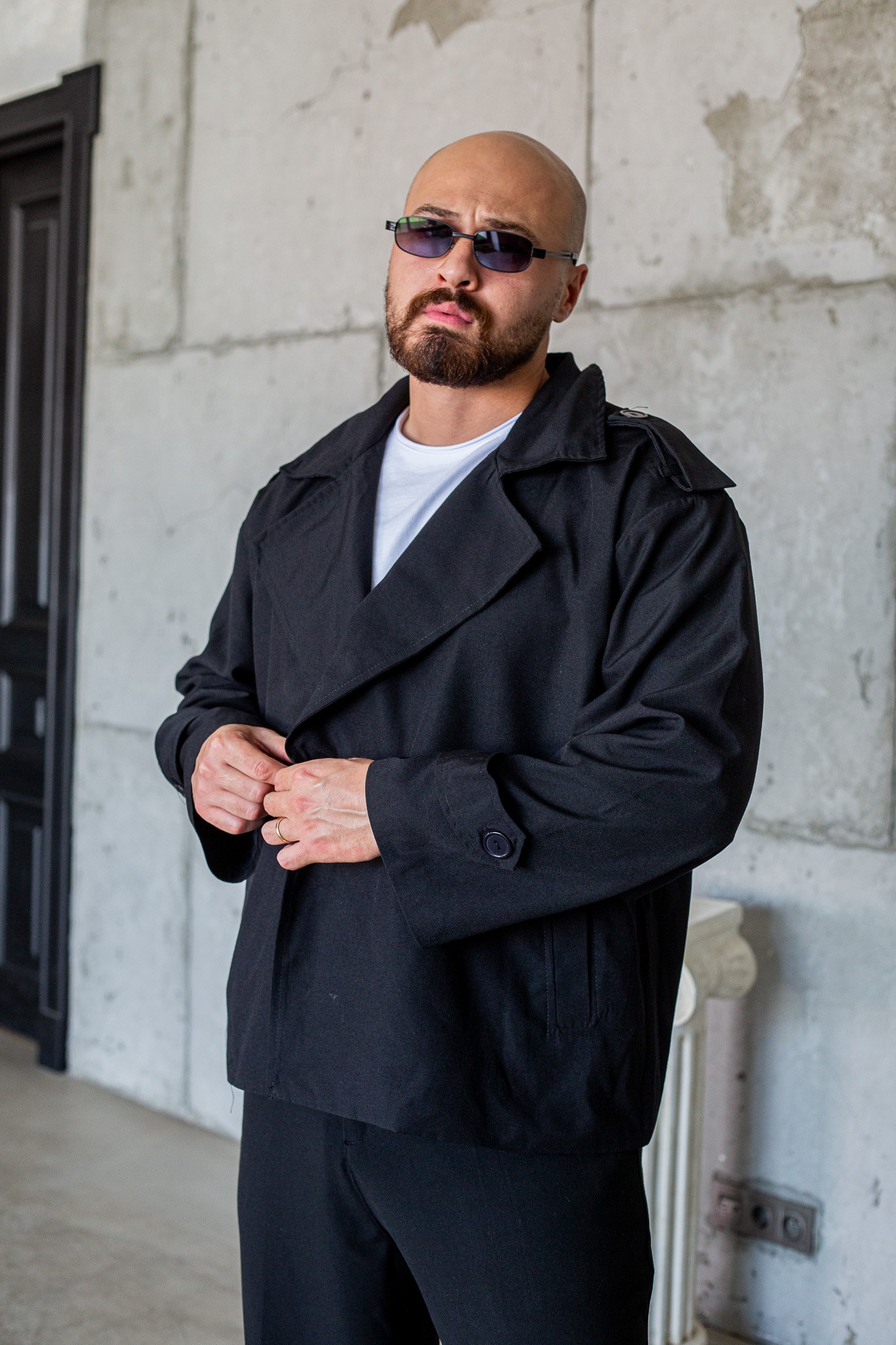Kruvaze Yaka Oversize Erkek Ceket (MEVS88)
