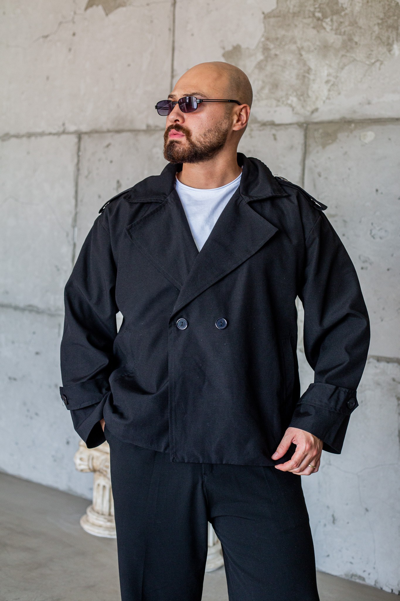 Kruvaze Yaka Oversize Erkek Ceket (MEVS88)