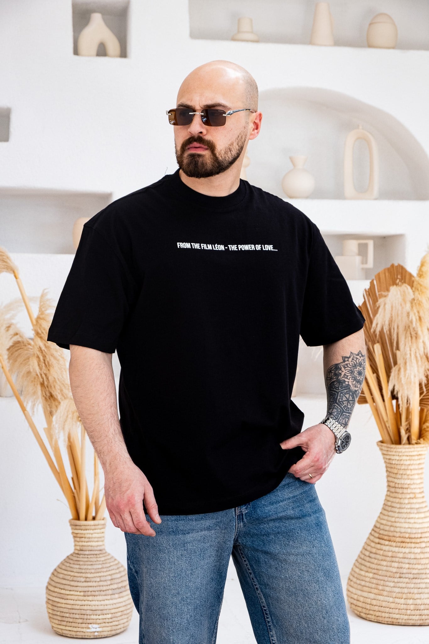 Leon & Mathilda Sırt Baskılı Oversize T-Shirt (TSS78)