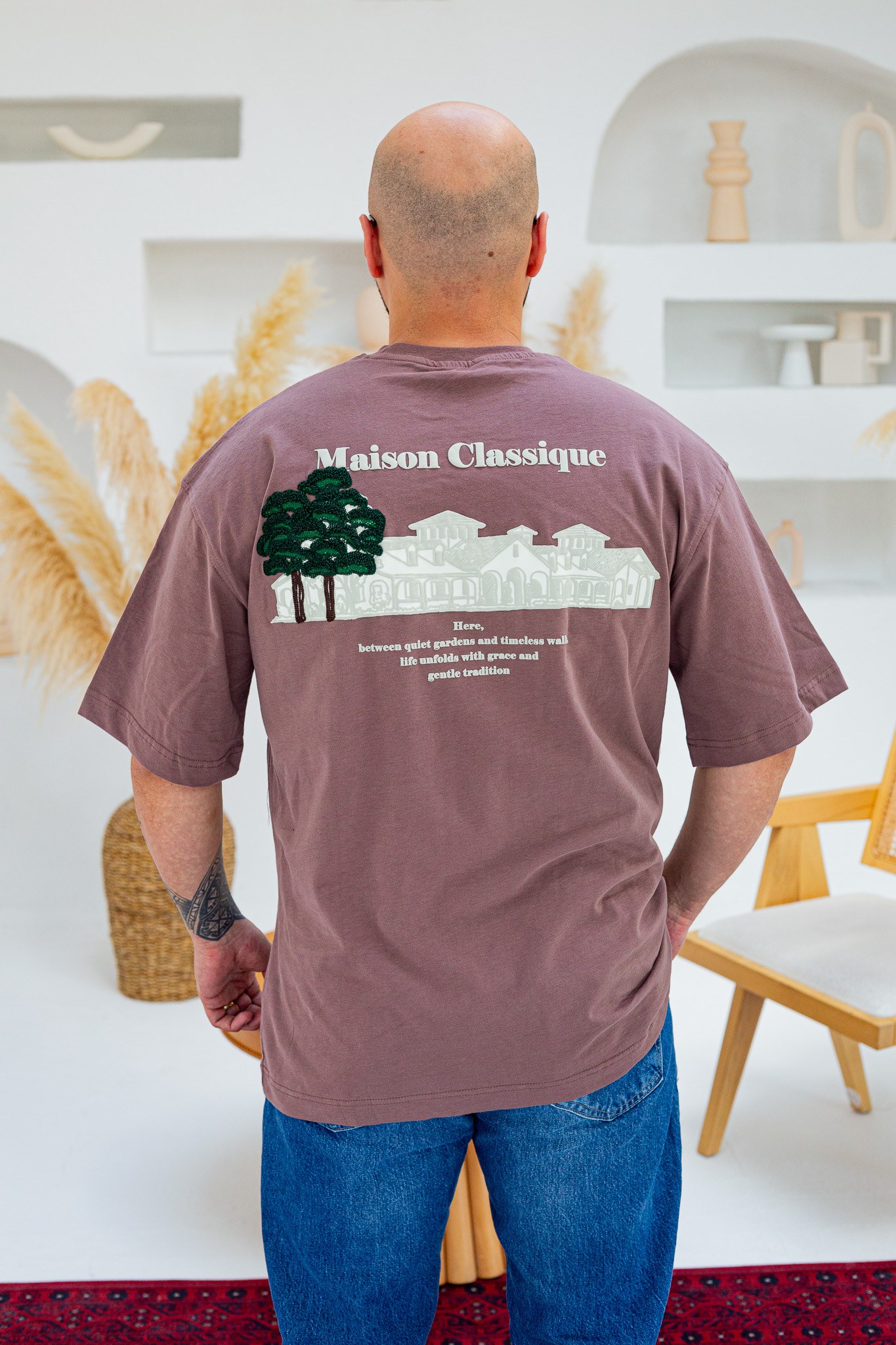 Maison Baskı Nakış Detaylı Oversize T-Shirt (TSKA97)