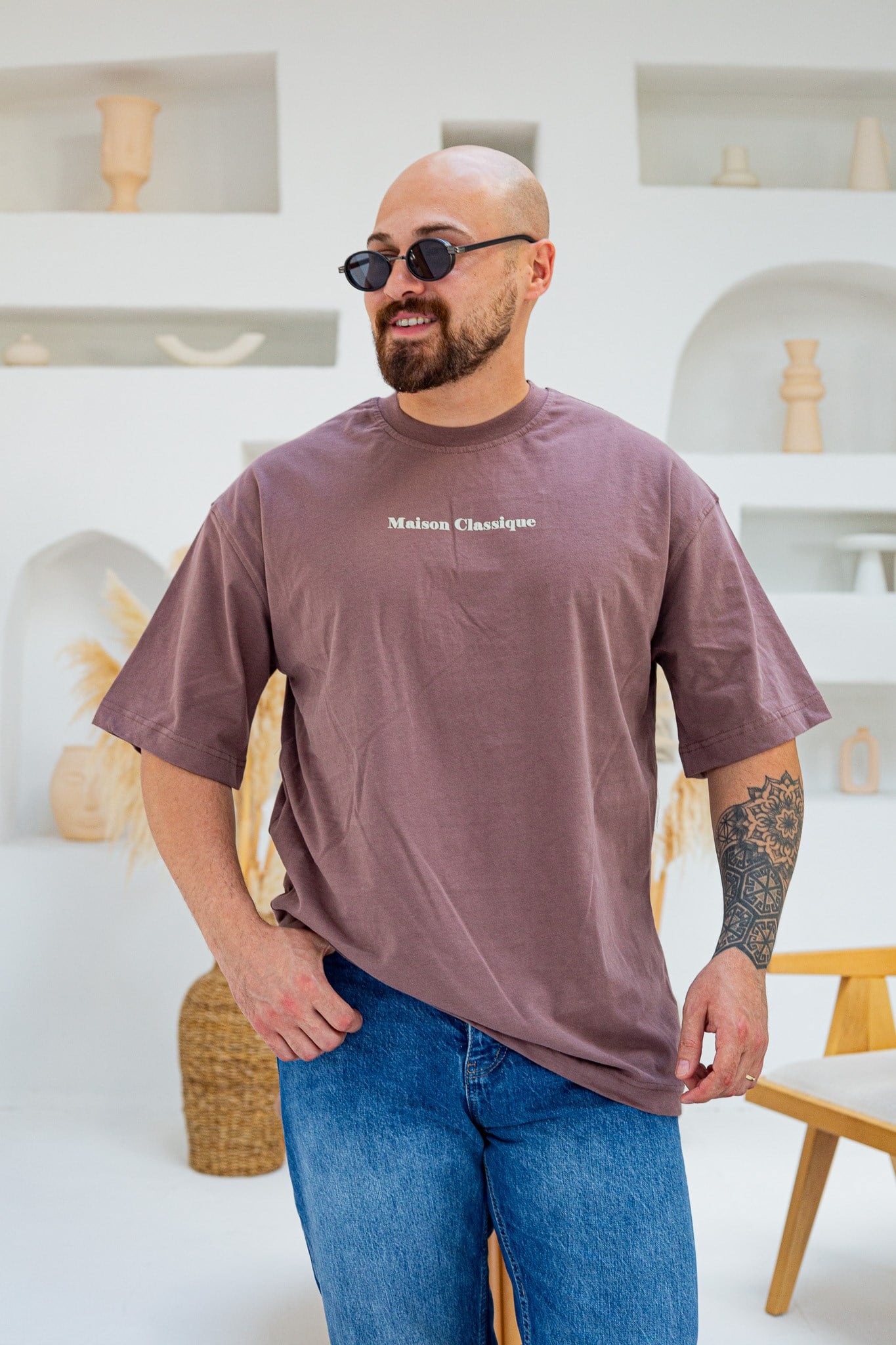 Maison Baskı Nakış Detaylı Oversize T-Shirt (TSKA97)