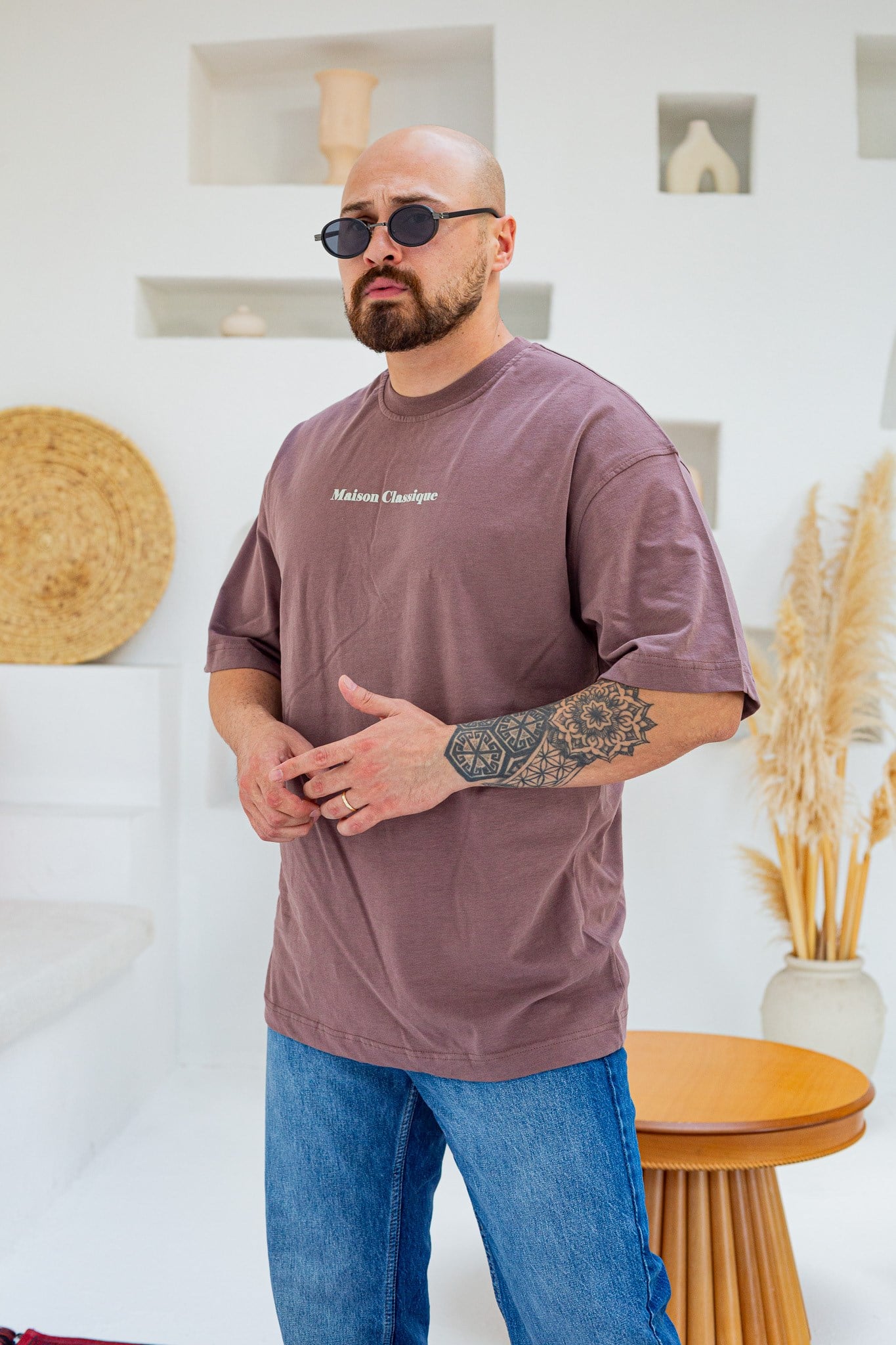 Maison Baskı Nakış Detaylı Oversize T-Shirt (TSKA97)