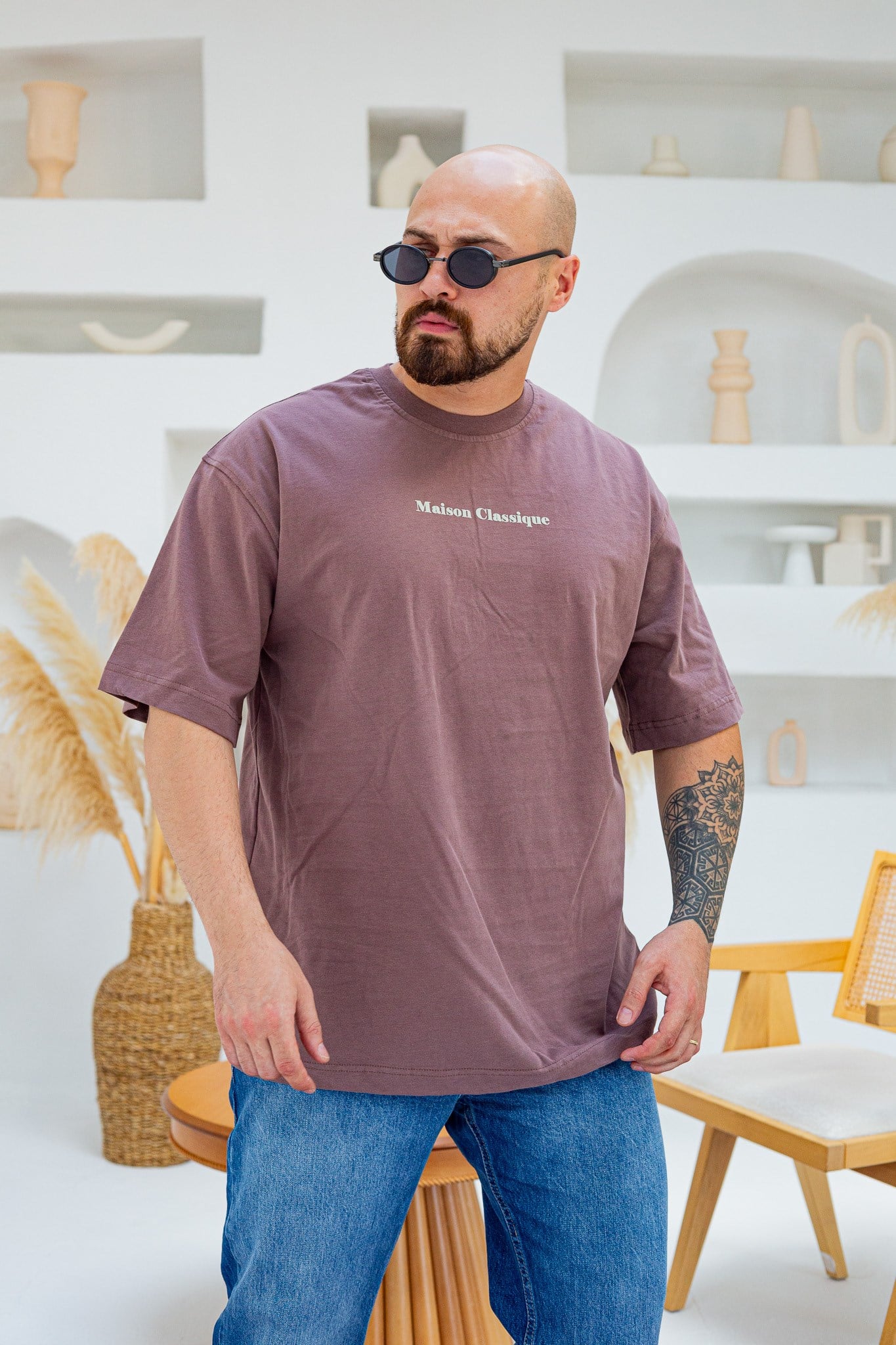 Maison Baskı Nakış Detaylı Oversize T-Shirt (TSKA97)