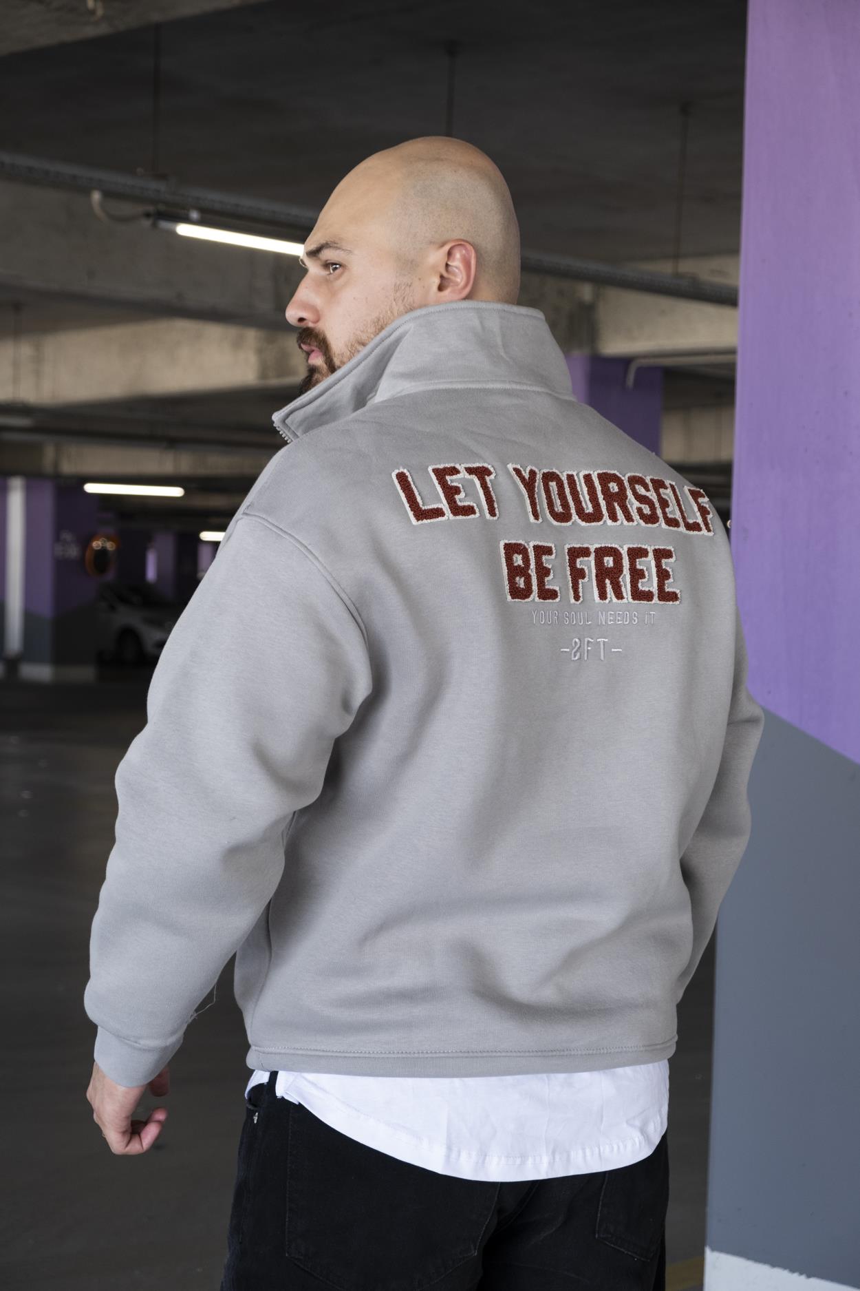 Nakış Detaylı Yarım Fermuarlı Rahat Kalıp Sweatshirt (SVTG11)
