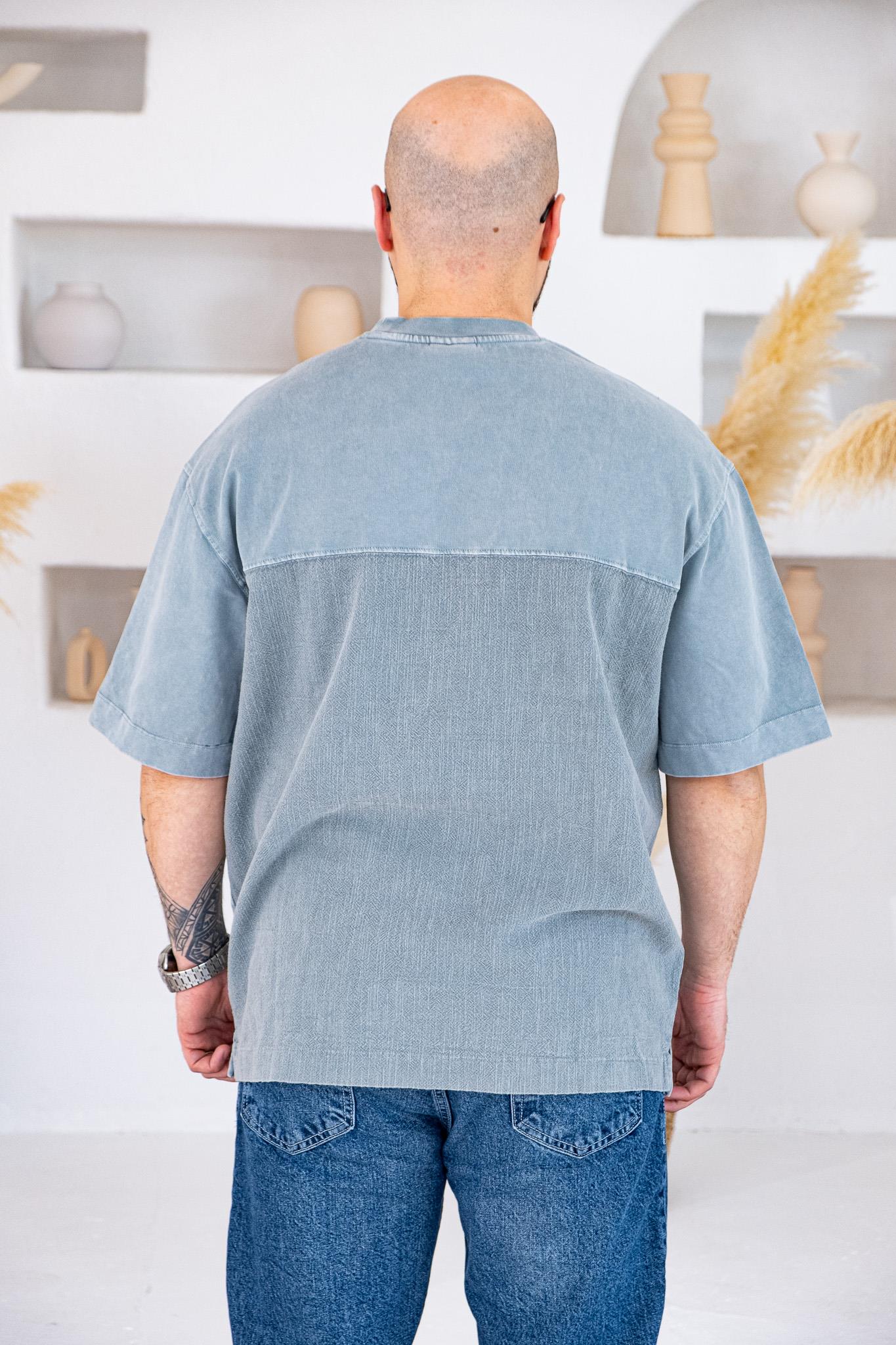 Nakışlı ve Sırtı Parça Detaylı Yıkamalı OversizeT-Shirt (TSG72)