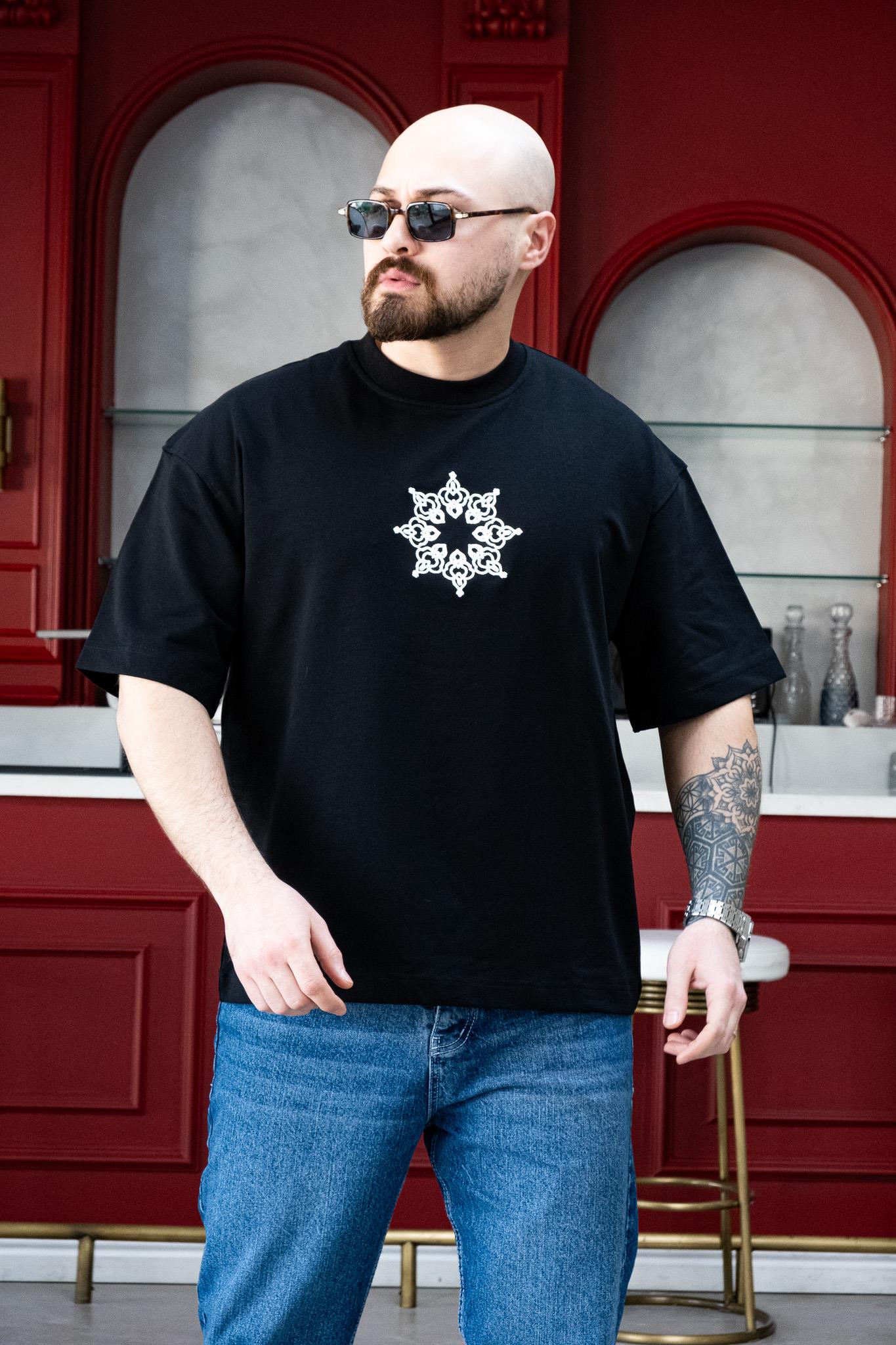 Ön Arka Nakış Detaylı Oversize T-Shirt (TSS47)