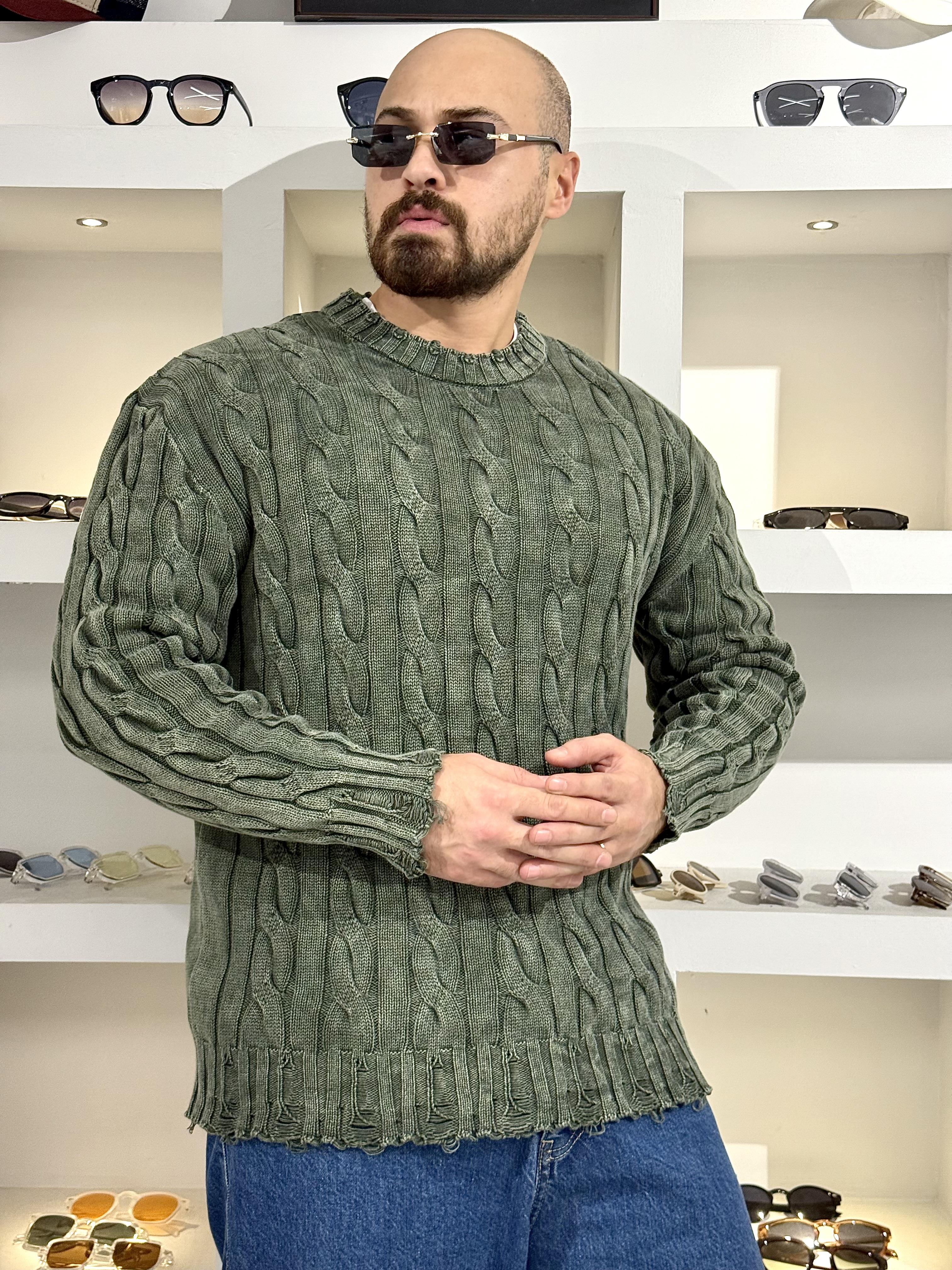 Örgü Detaylı Rahat Kalıp Kazak (SVTY60)
