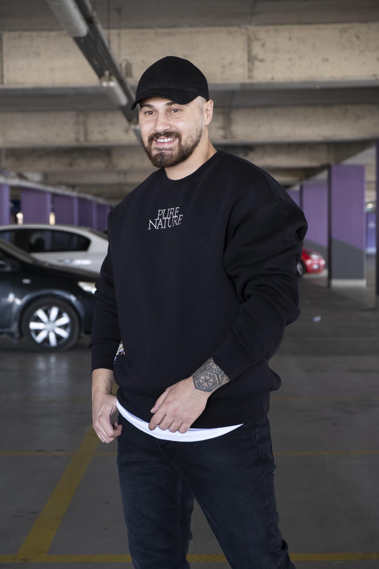 Oversize Baskılı Şardonlu Sweatshirt (SVTS15)