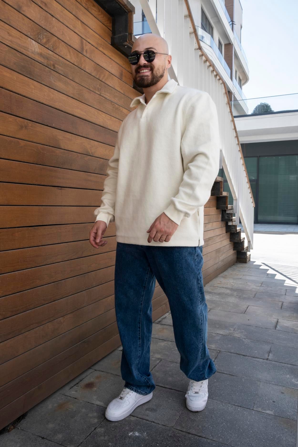Oversize Polo Yaka Sweatshirt (SVTB17)