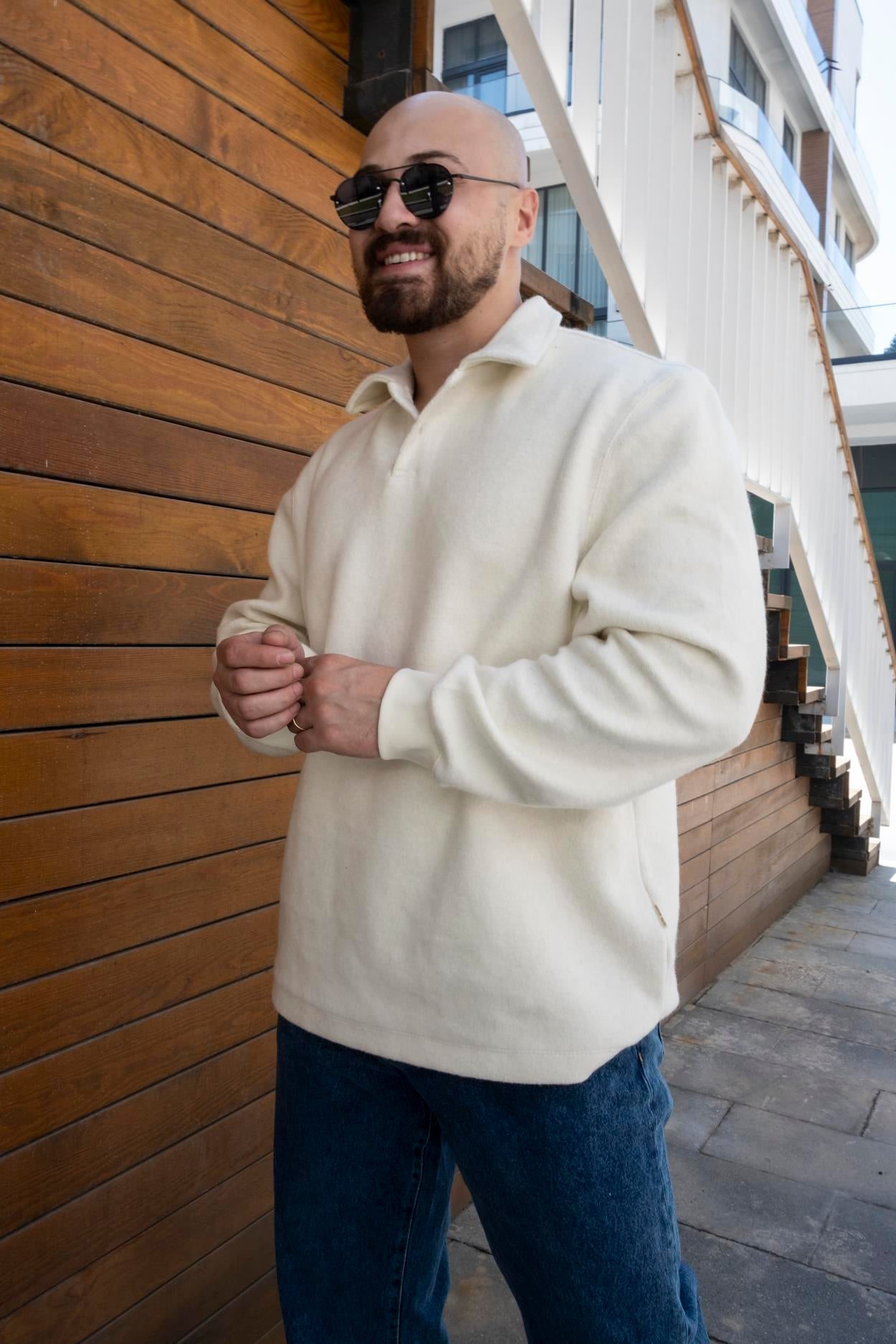 Oversize Polo Yaka Sweatshirt (SVTB17)