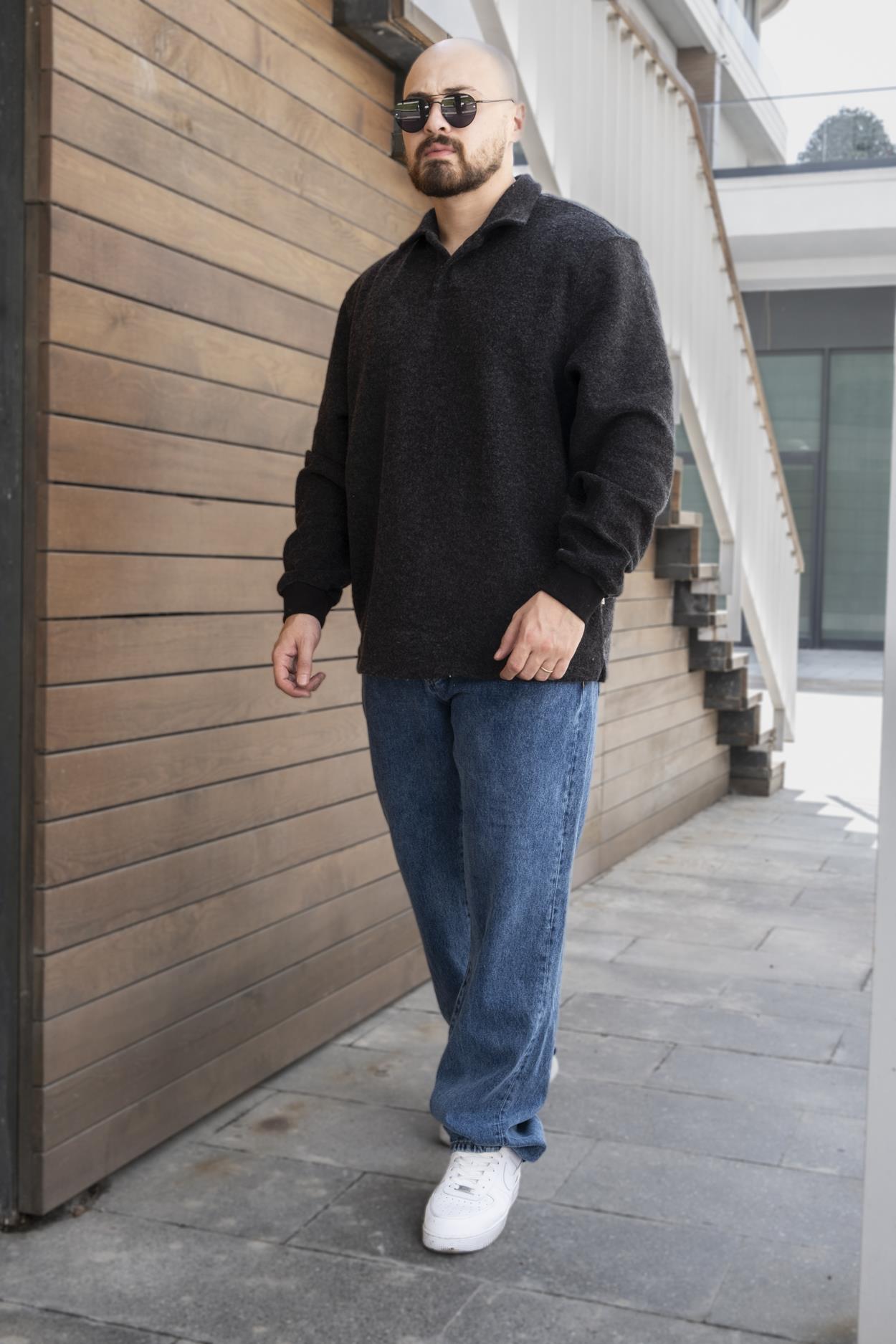 Oversize Polo Yaka Sweatshirt (SVTS17)
