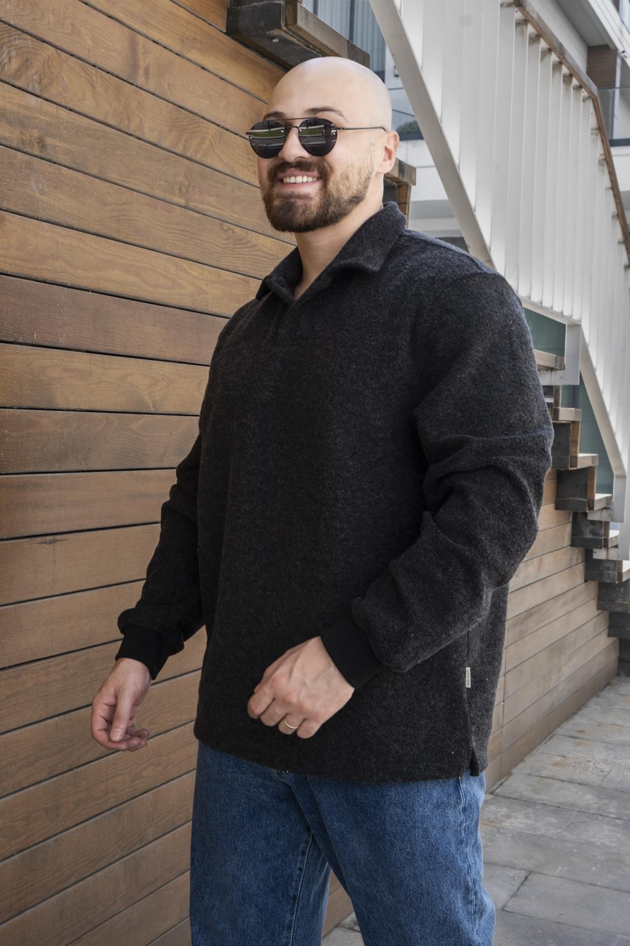Oversize Polo Yaka Sweatshirt (SVTS17)