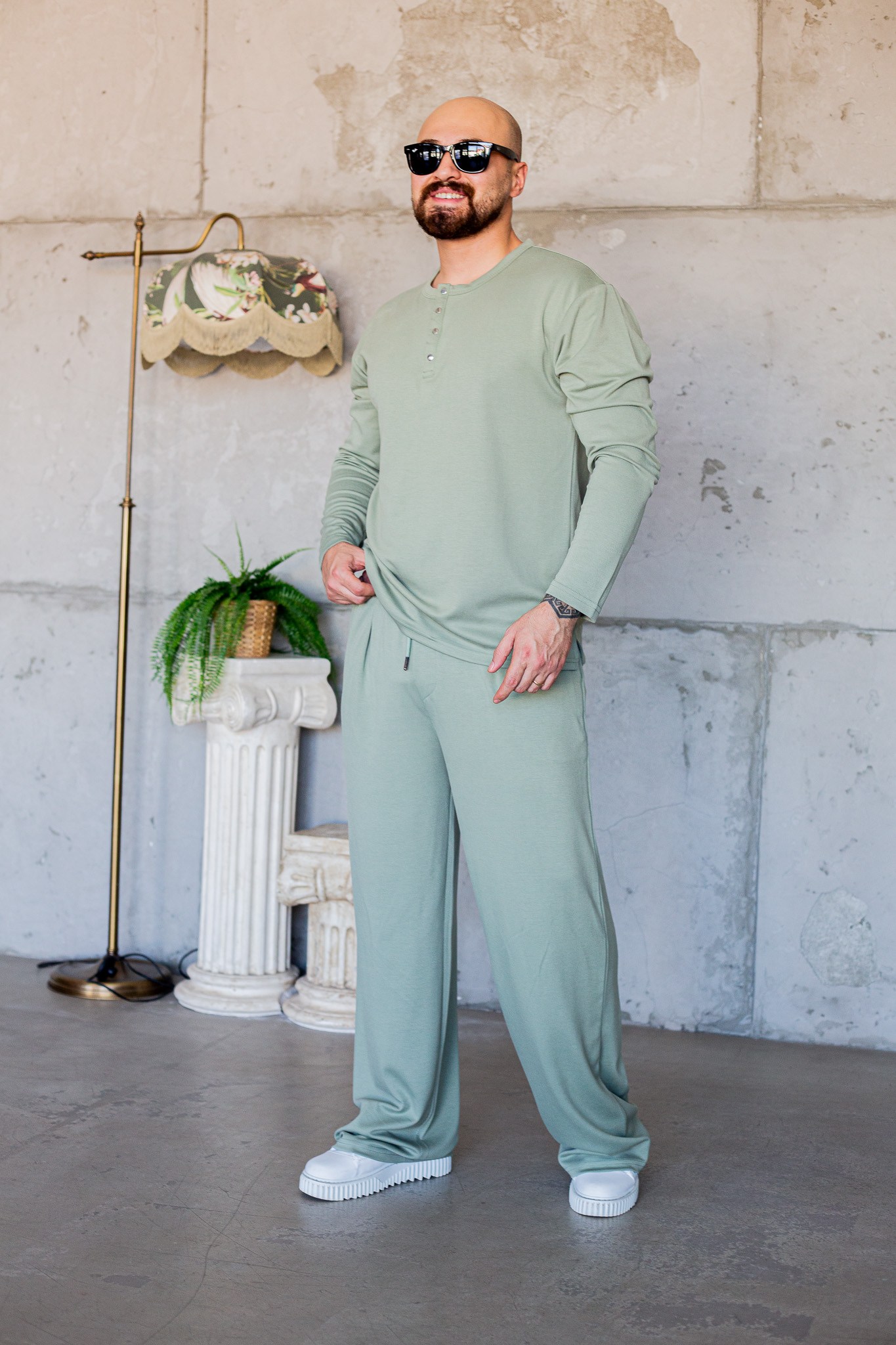 Oysho Kumaş Düğme Detaylı Sweat/Jogger Takım (TKY72)