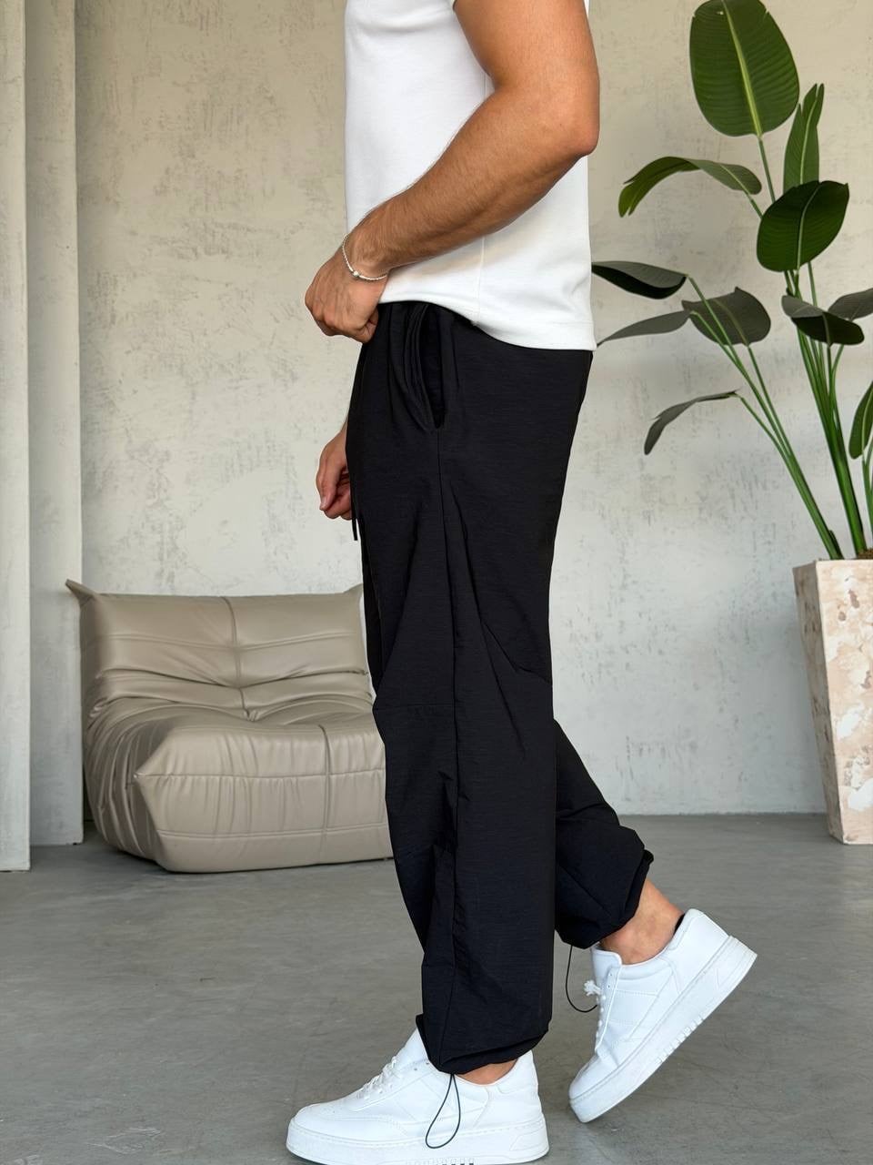 Paraşüt Kumaş Paçası Ayarlanabilir Lastikli Jogger (KOS67)