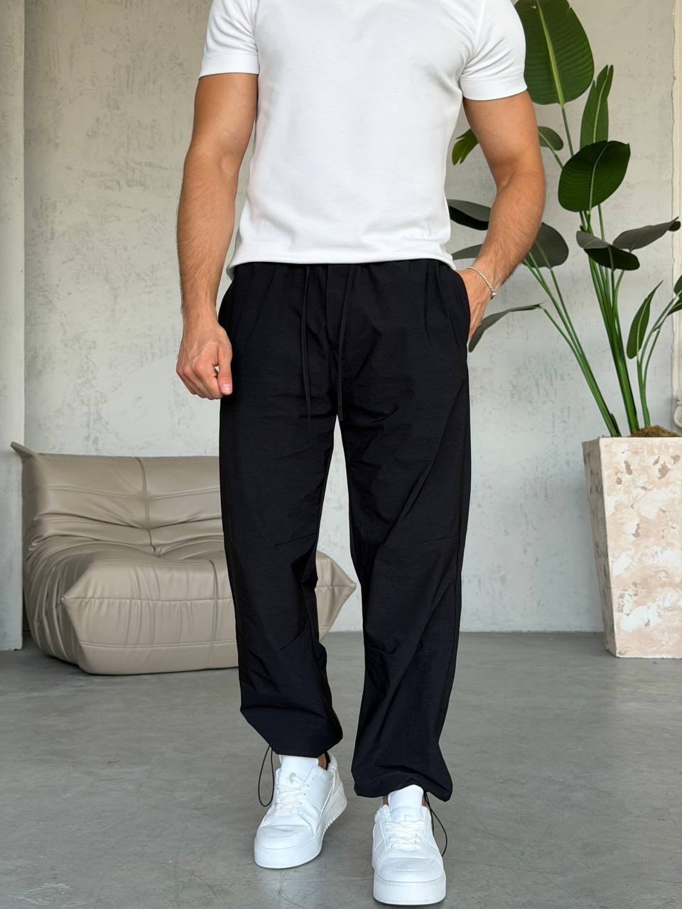 Paraşüt Kumaş Paçası Ayarlanabilir Lastikli Jogger (KOS67)