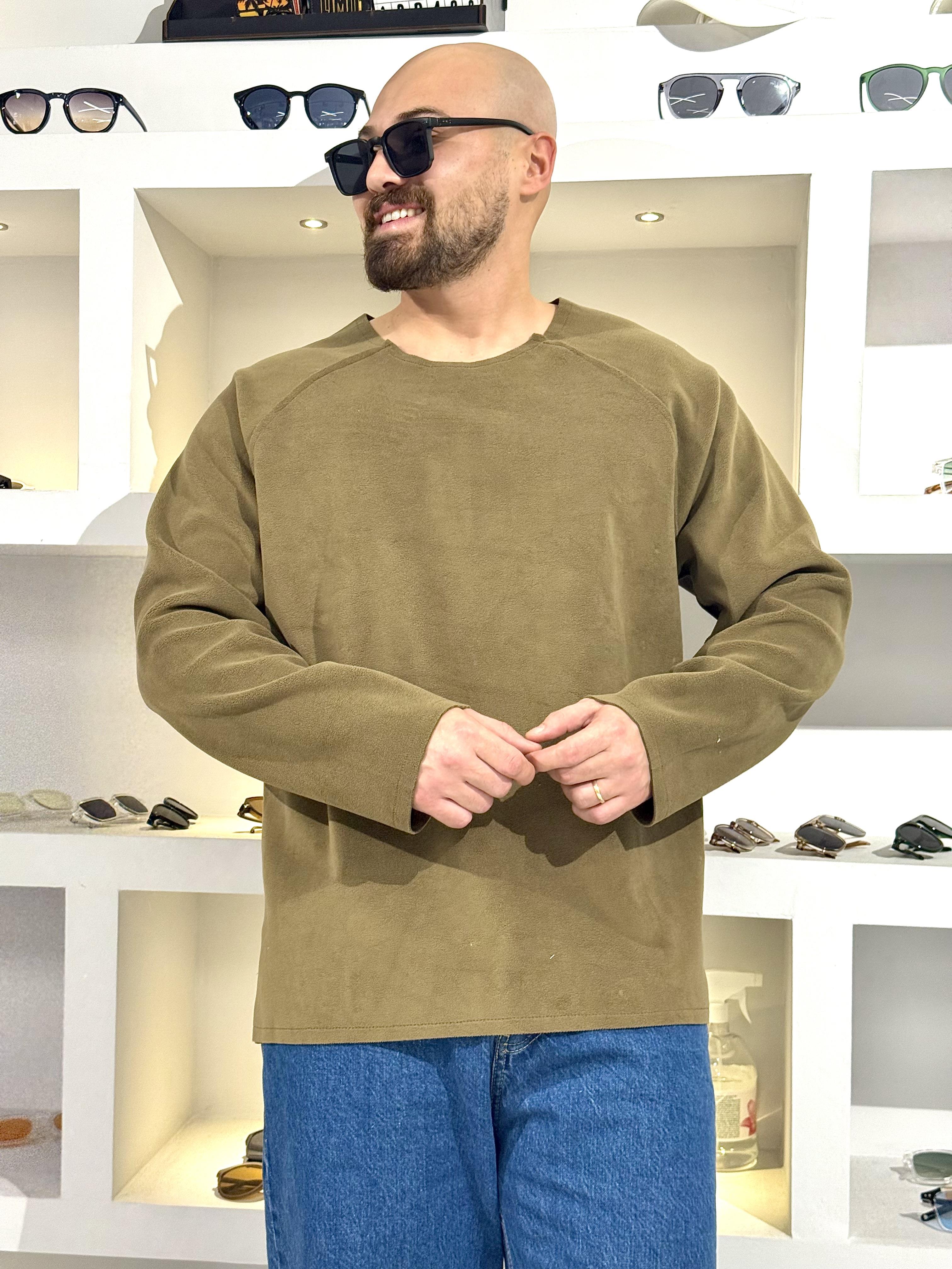 Pis Kesim Oversize Nubuk Sweatshirt (SVTH67)