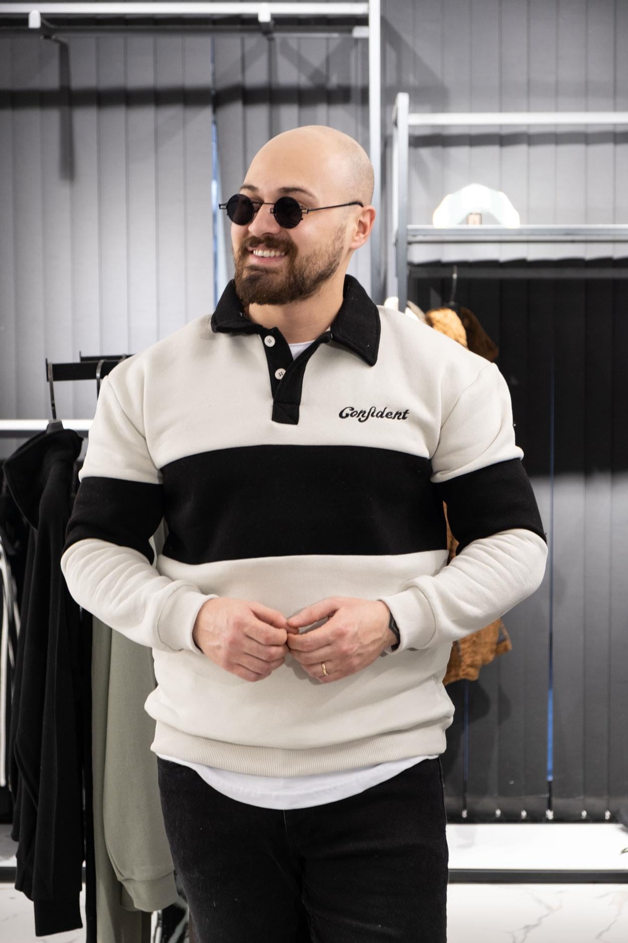 Polo Yaka Şardonlu Sweatshirt (K-SWTG13)