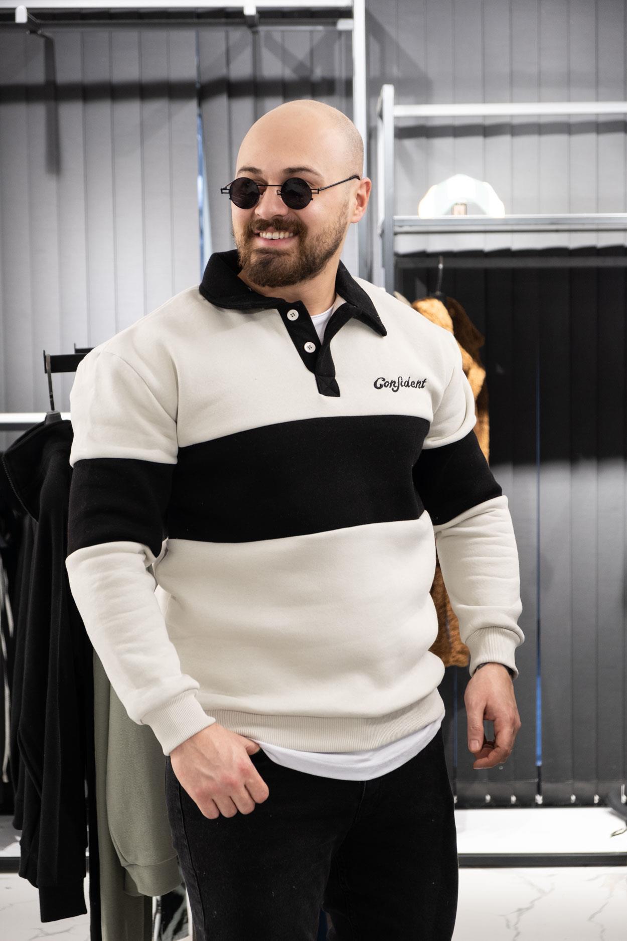 Polo Yaka Şardonlu Sweatshirt (K-SWTG13)