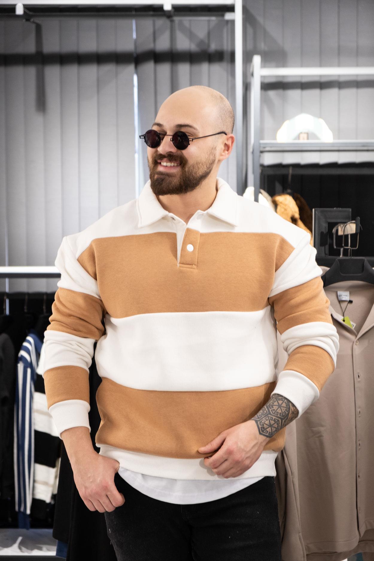 Polo Yaka Şardonlu Sweatshirt (K-SWTKR12)