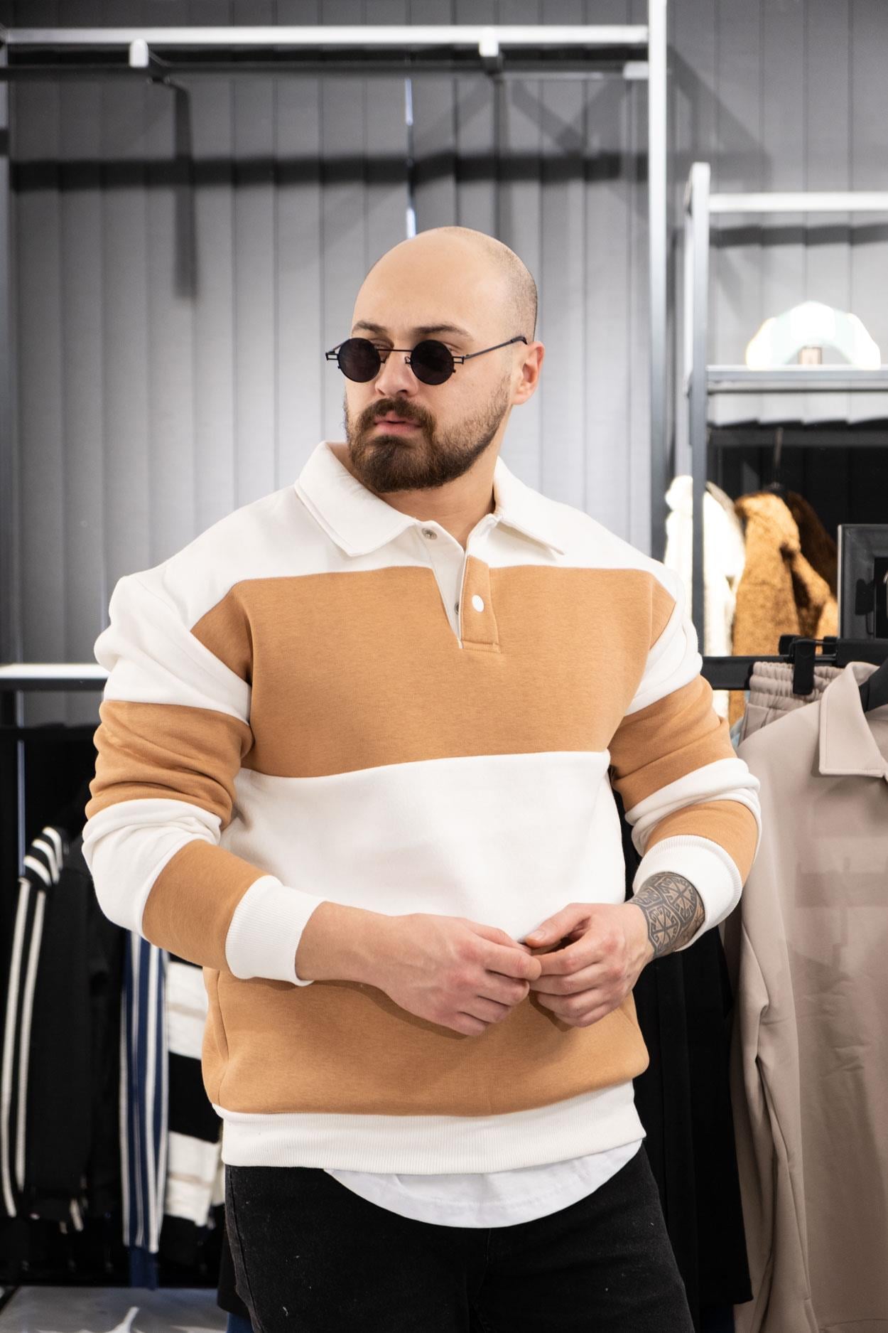 Polo Yaka Şardonlu Sweatshirt (K-SWTKR12)