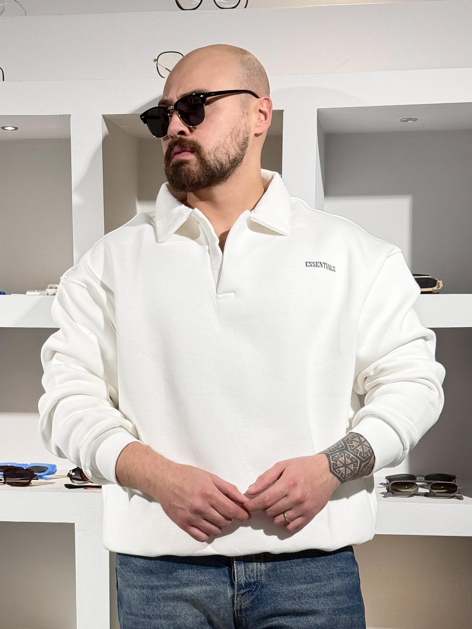 Polo Yaka Üç iplik Şardonlu Sweatshirt (SVTB83)