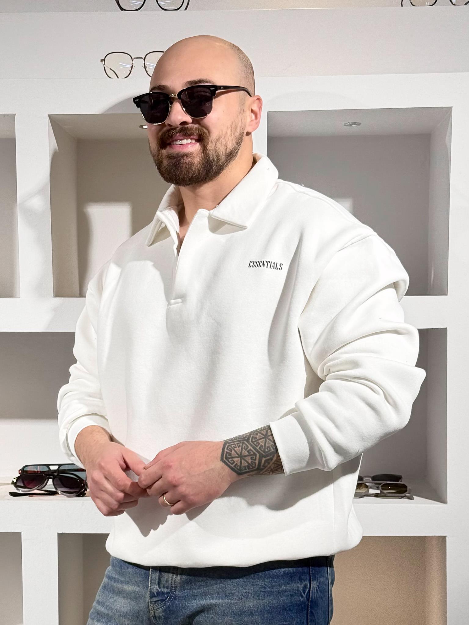 Polo Yaka Üç iplik Şardonlu Sweatshirt (SVTB83)