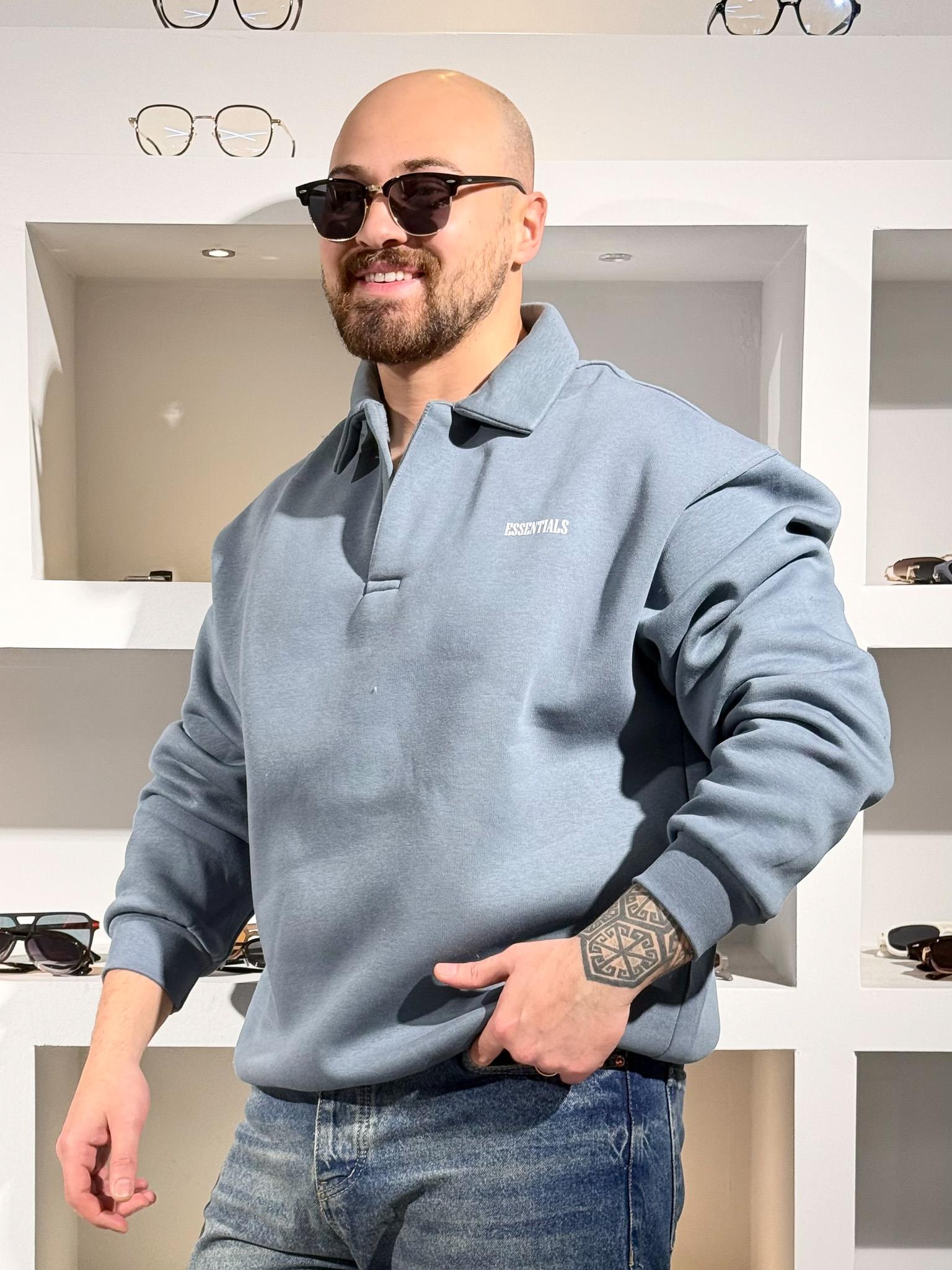 Polo Yaka Üç iplik Şardonlu Sweatshirt (SVTG83)