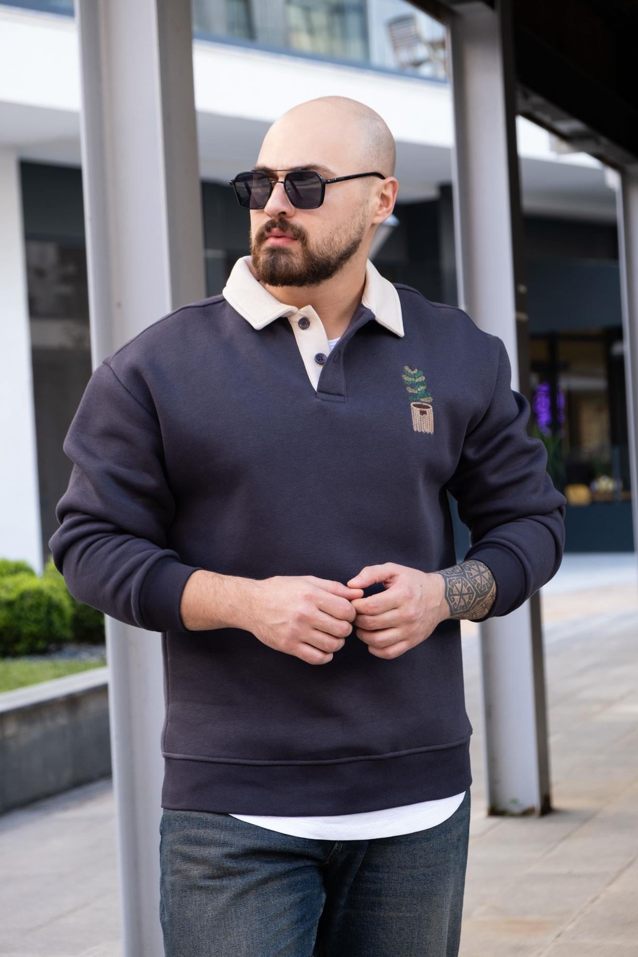 Polo Yaka Üç İplik Sweatshirt (SVTG28)