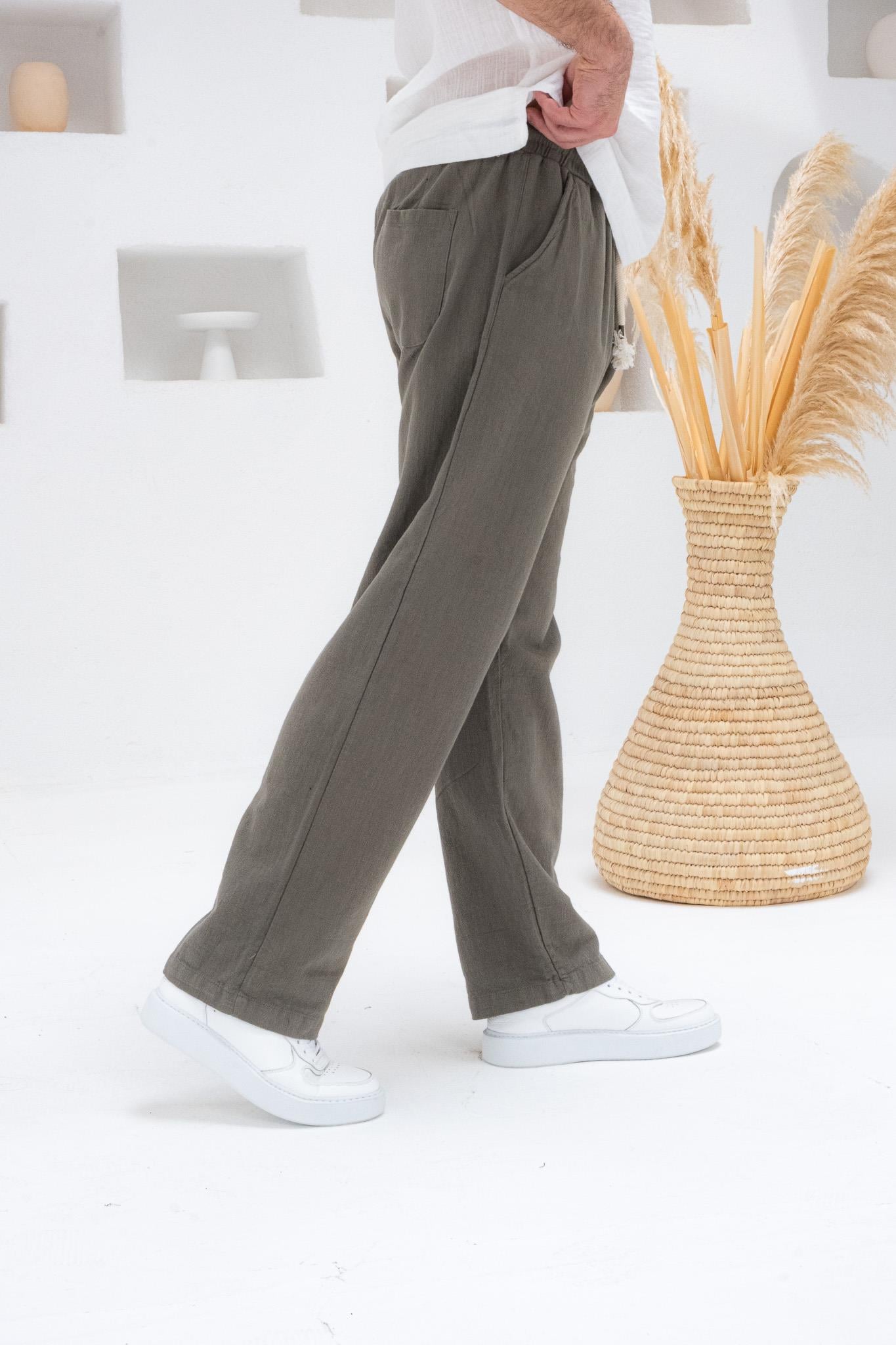 Rahat Kalıp Keten Baggy Pantolon (JGY29)