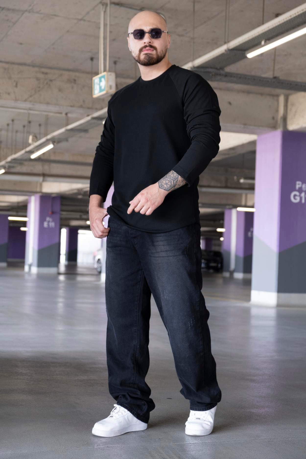 Reglan Kol Desenli Sweatshirt (SVTS13)