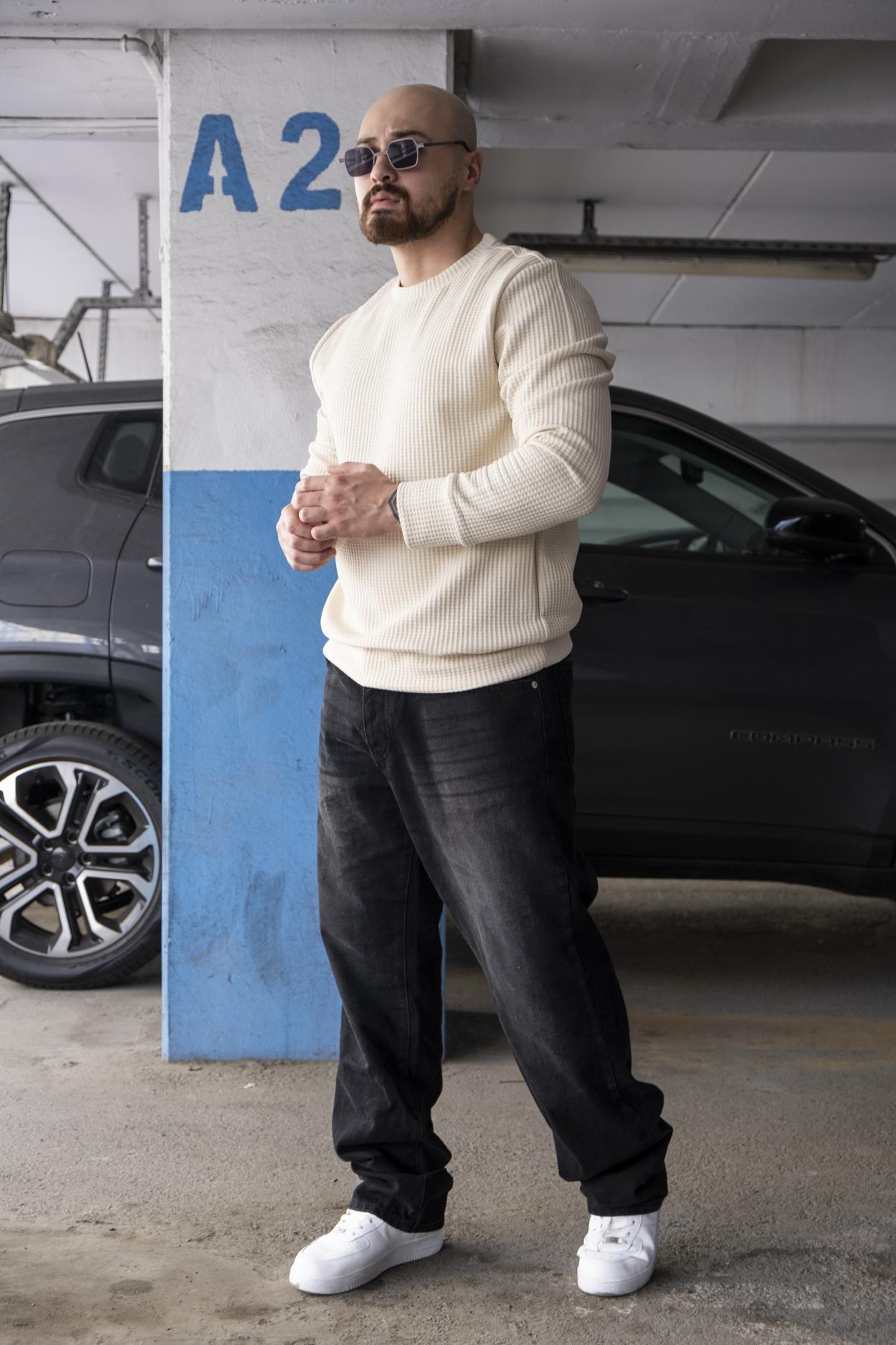 Regular Fit Waffle Fabric Sweatshirt (SVTK06)