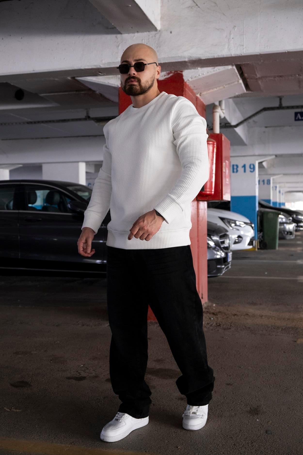 Regular Fit Waffle Kumaş Sweatshirt (SVTB06)