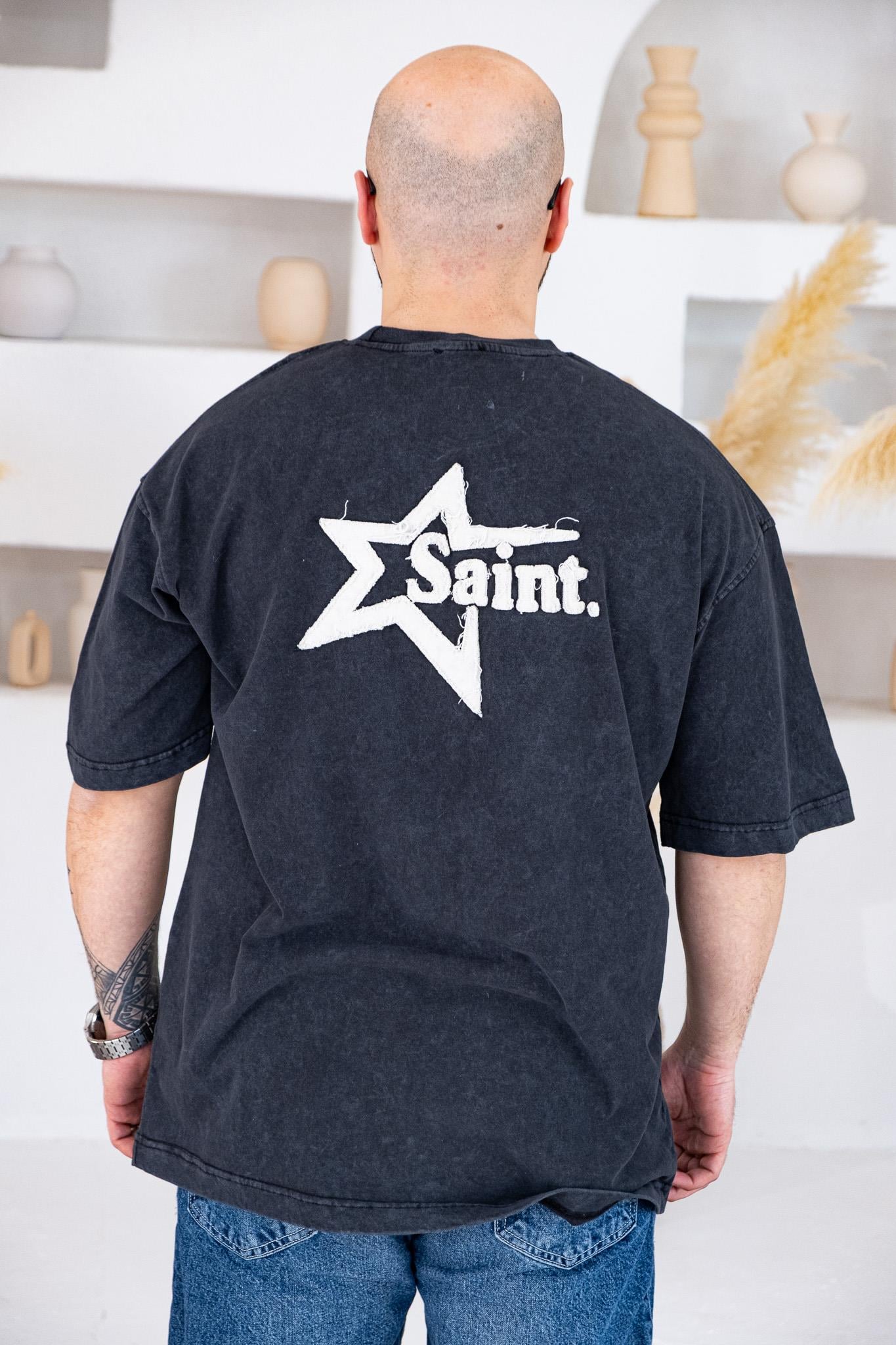 Saint Vintage Yıkamalı Oversize T-Shirt (TSS73)