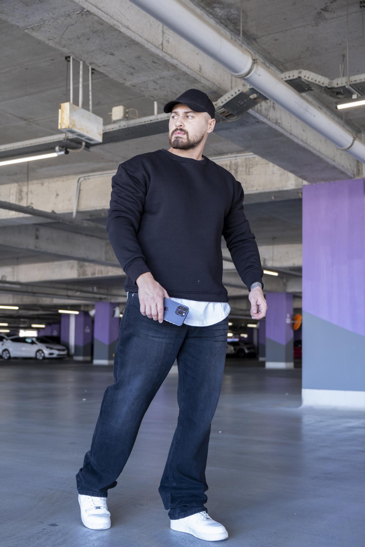 Şardonlu Üç İplik Oversize Sweatshirt (SVTS12)