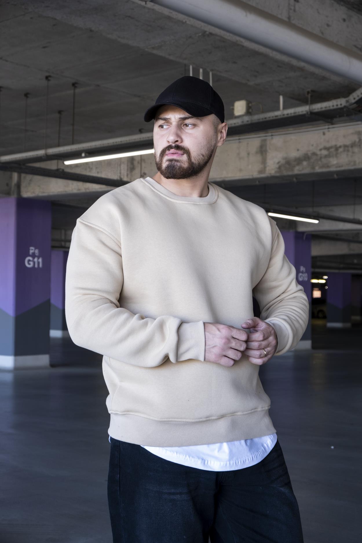 Şardonlu Üç İplik Oversize Sweatshirt (SVTKR12)