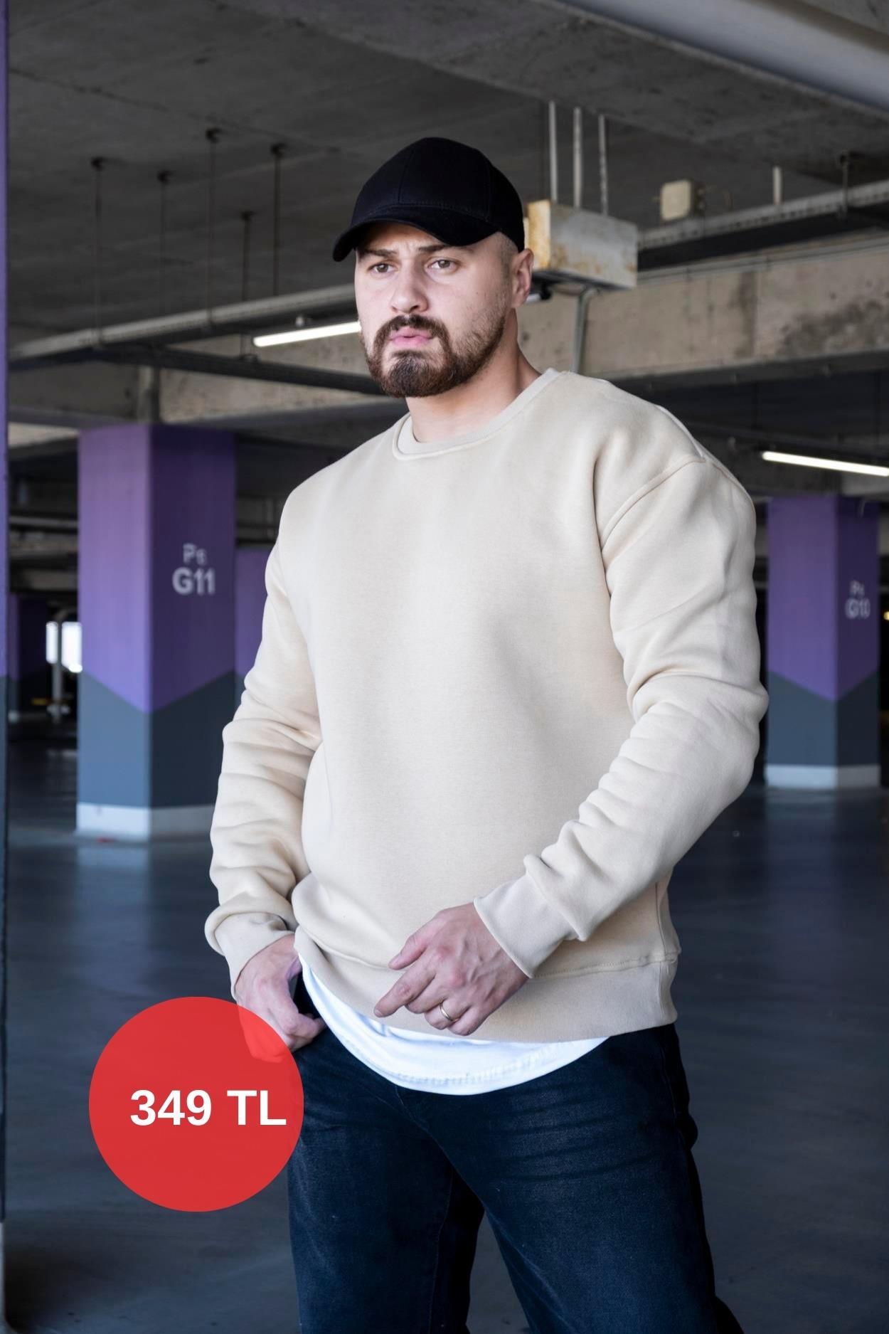 Şardonlu Üç İplik Oversize Sweatshirt (SVTKR12)