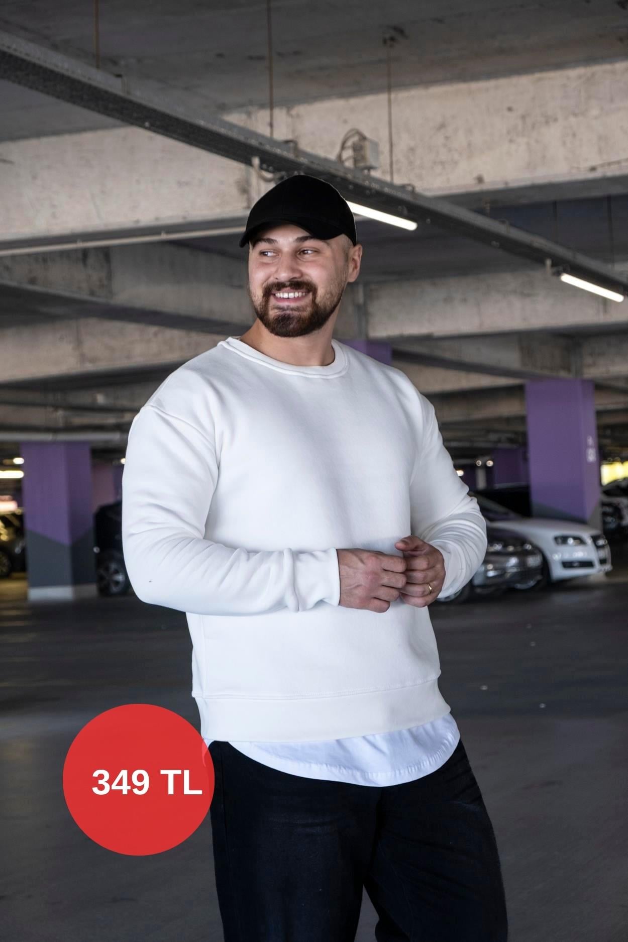 Şardonlu Üç İplik Oversize Sweatshirt (SVTB12)