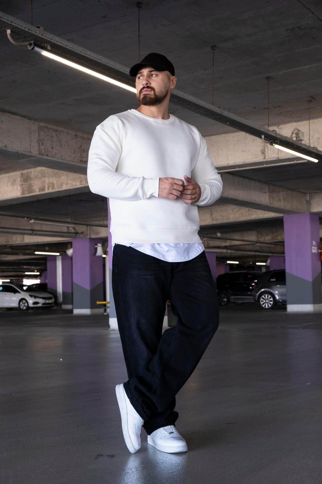 Şardonlu Üç İplik Oversize Sweatshirt (SVTB12)