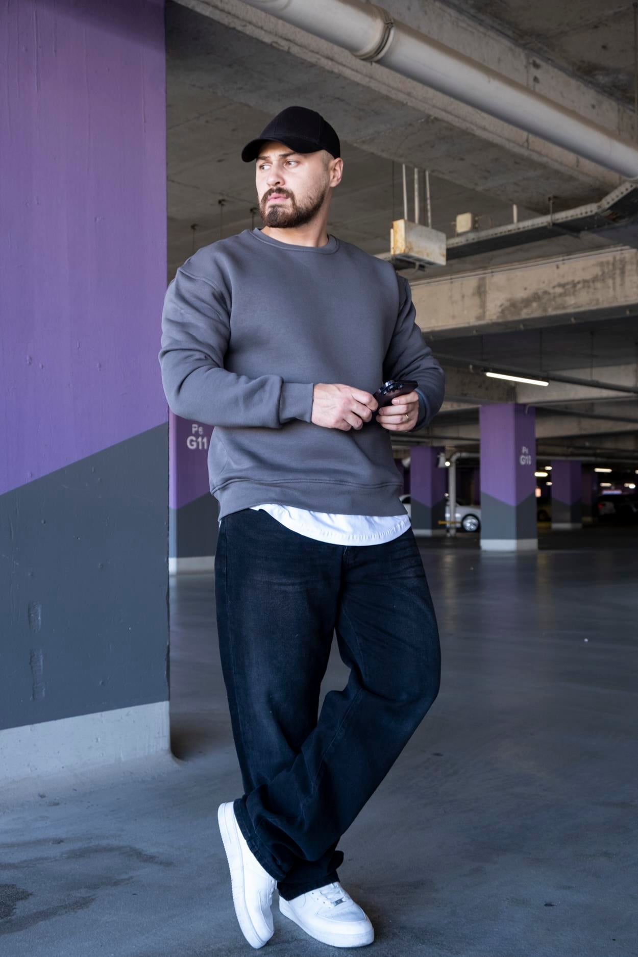 Şardonlu Üç İplik Oversize Sweatshirt (SVTG12)