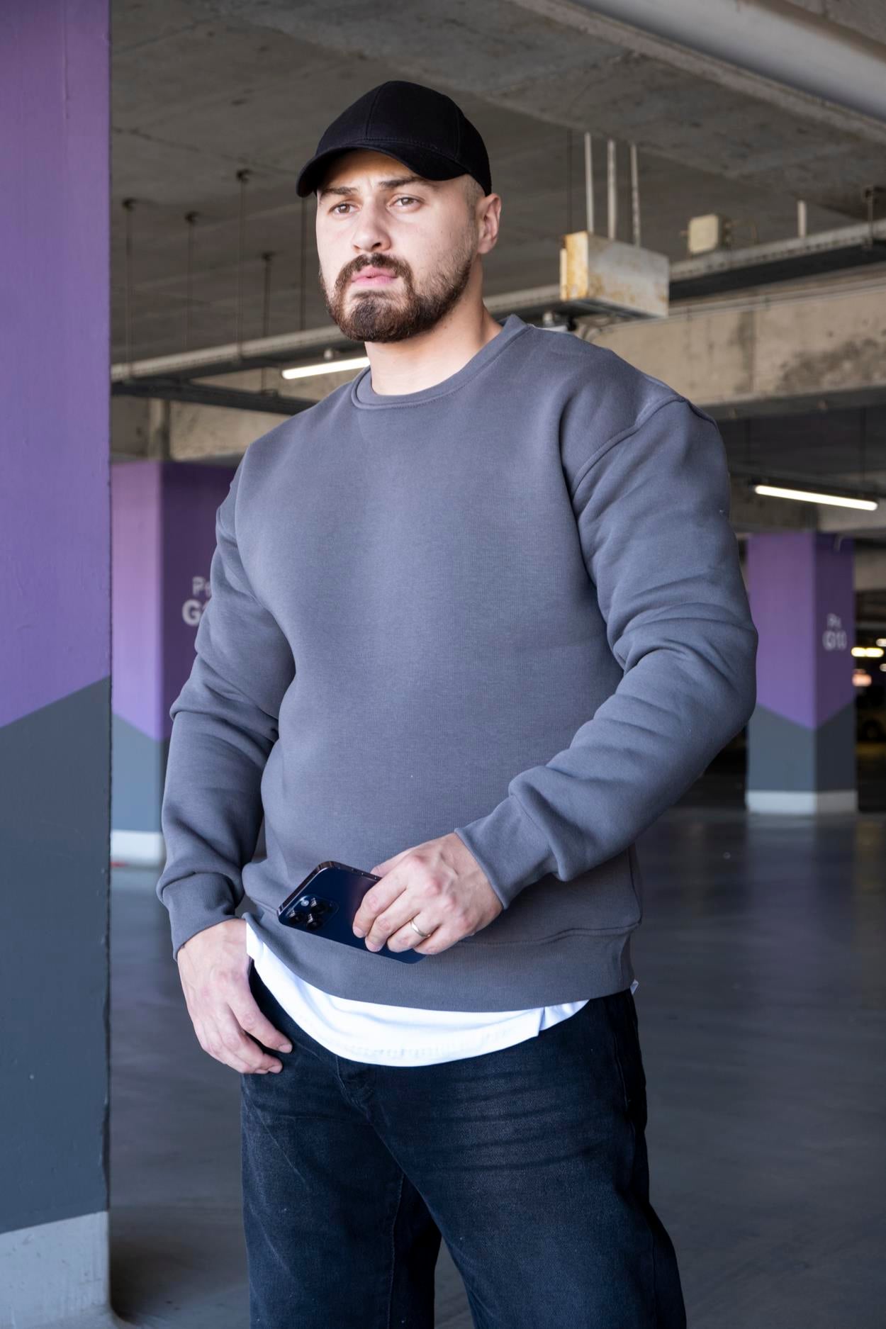 Şardonlu Üç İplik Oversize Sweatshirt (SVTG12)