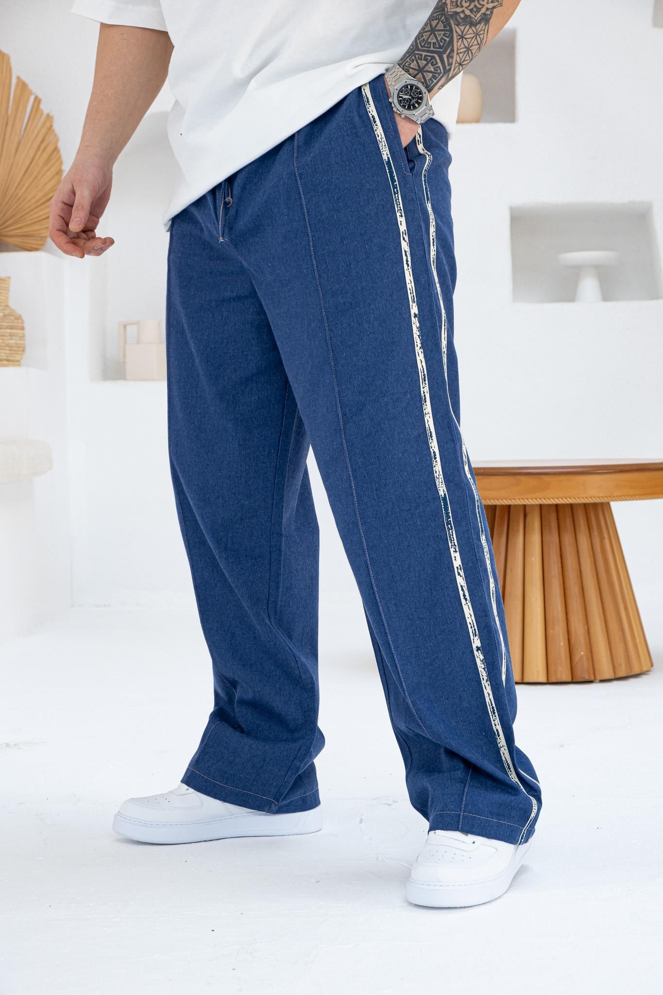 Şerit Detaylı Erkek Denim Jogger (JGM42)
