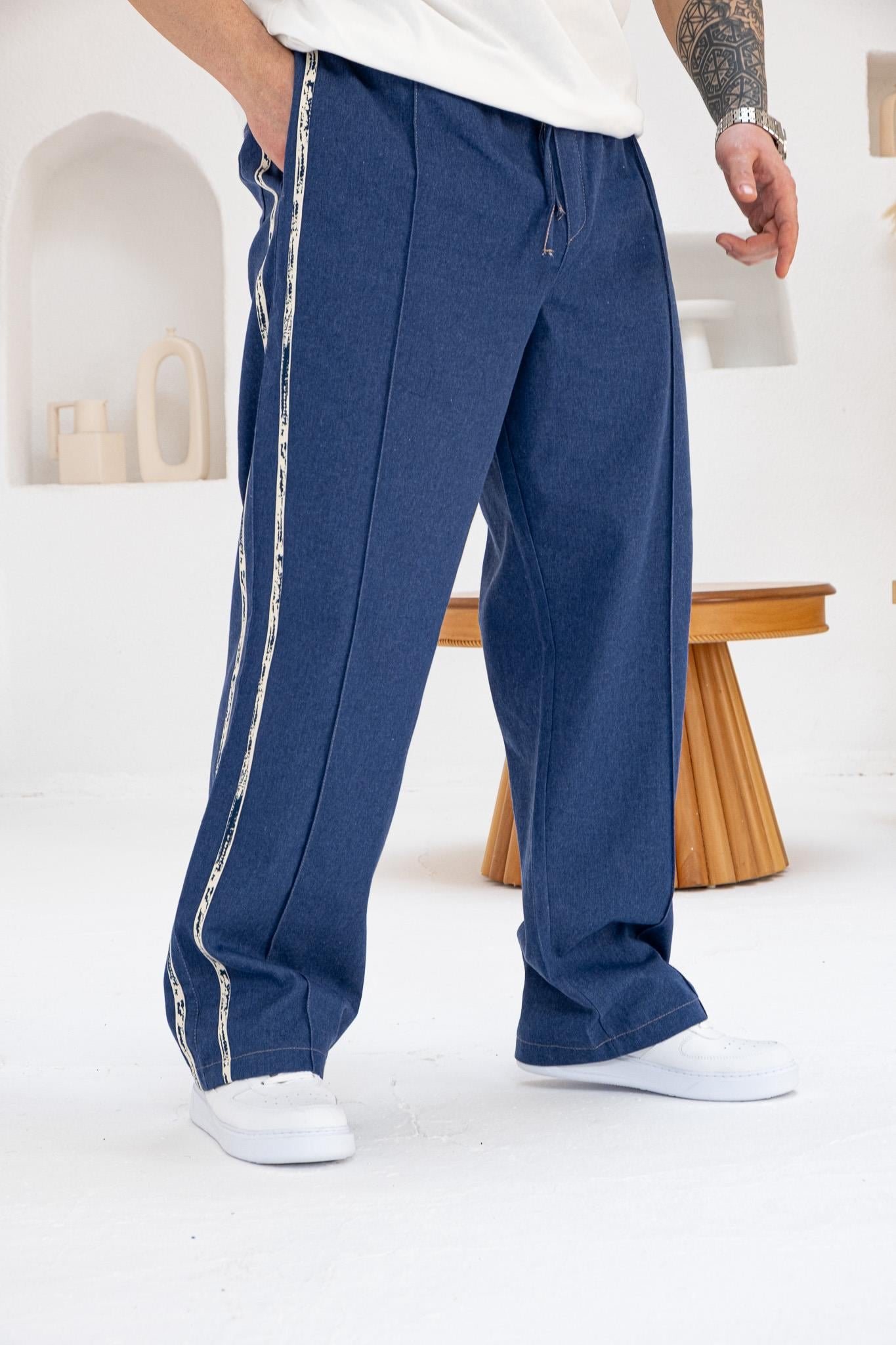 Şerit Detaylı Erkek Denim Jogger (JGM42)